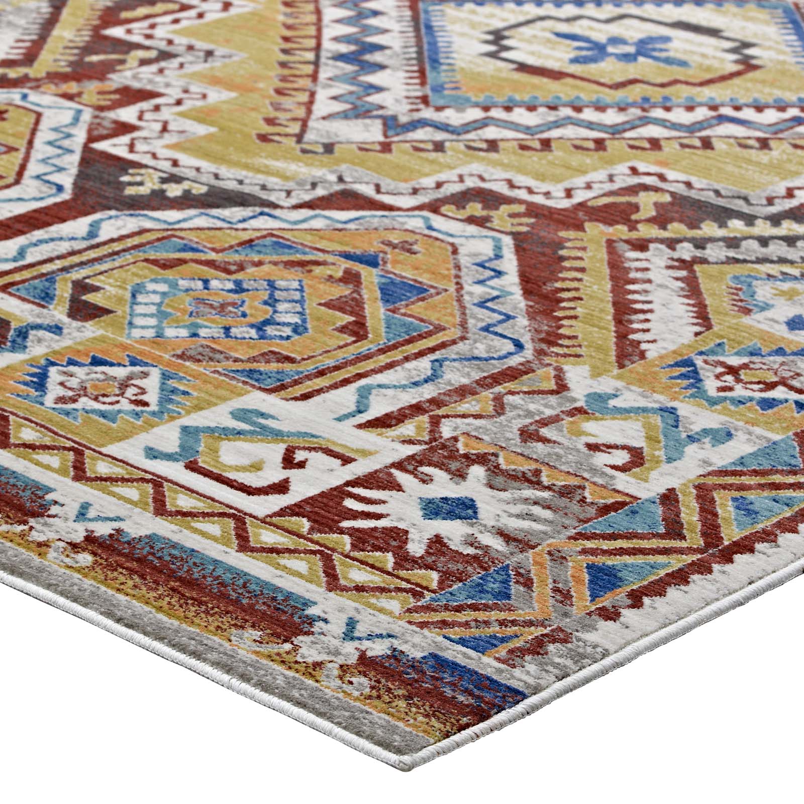 Florita Distressed Southwestern Aztec Area Rug - East Shore Modern Home Furnishings