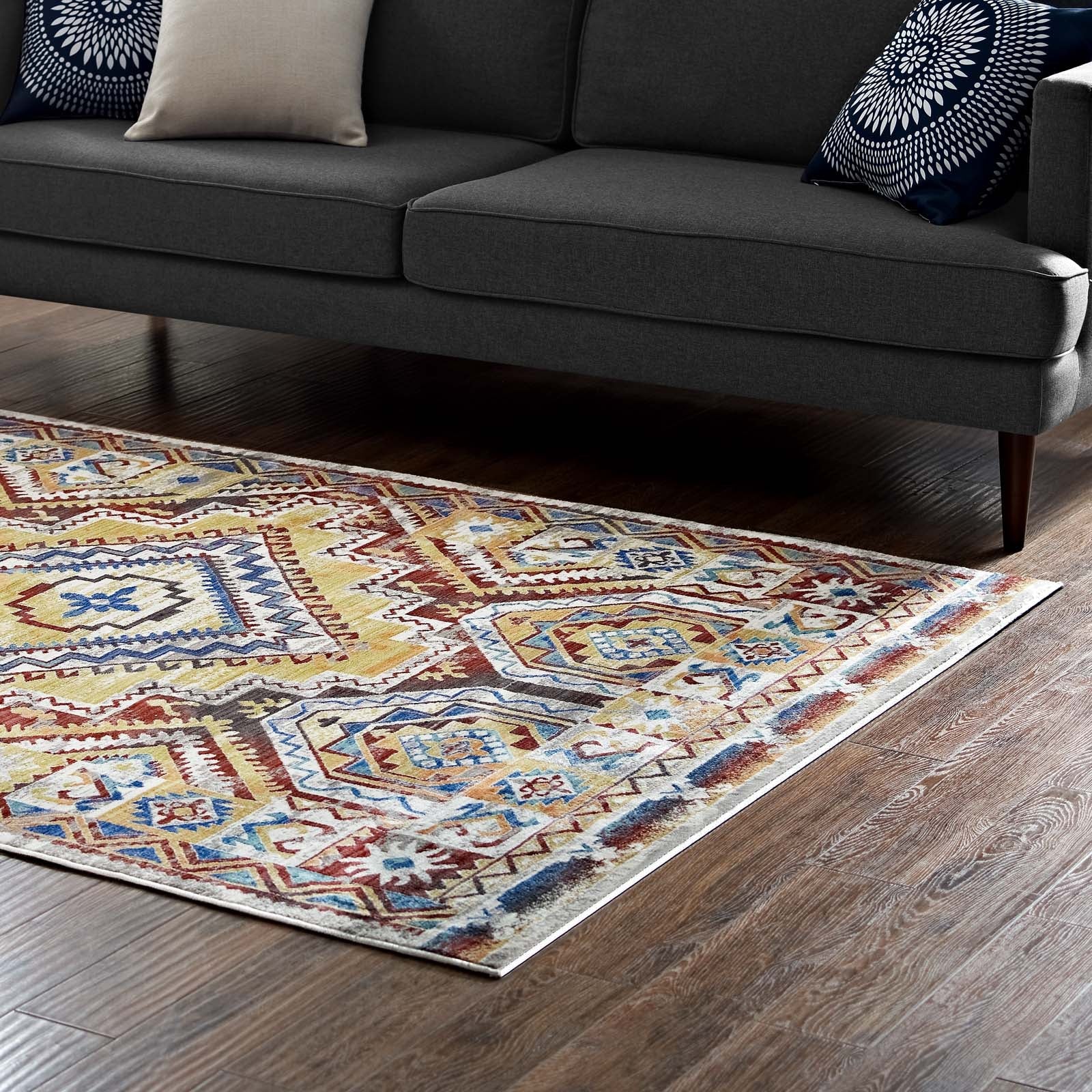 Florita Distressed Southwestern Aztec Area Rug - East Shore Modern Home Furnishings