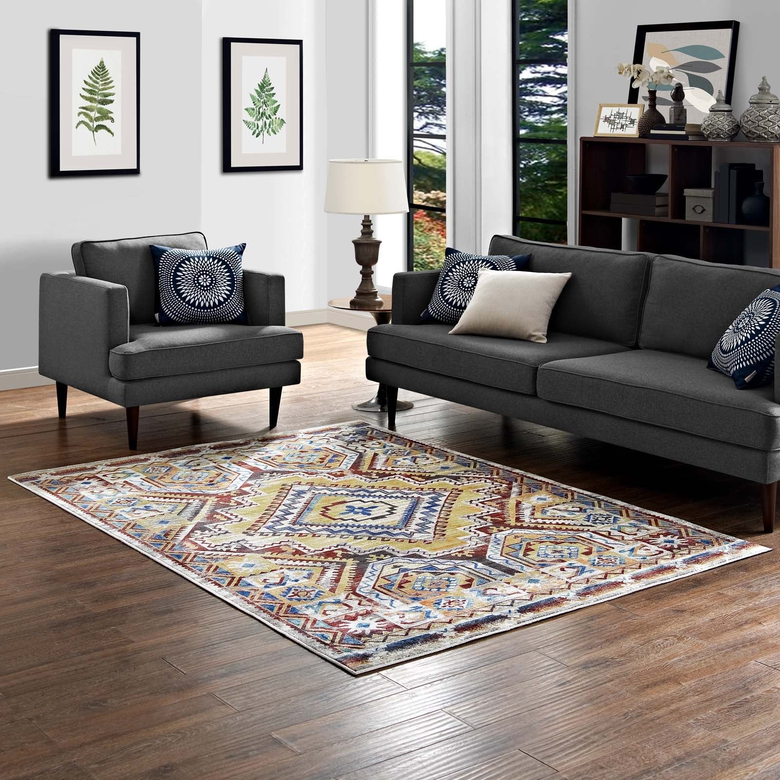 Florita Distressed Southwestern Aztec Area Rug - East Shore Modern Home Furnishings