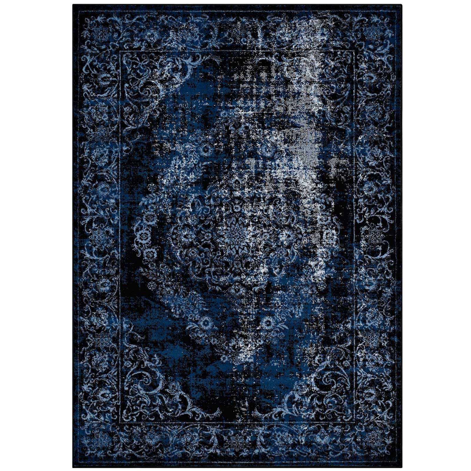 Gamela Rustic Vintage Ornate Floral Medallion Area Rug