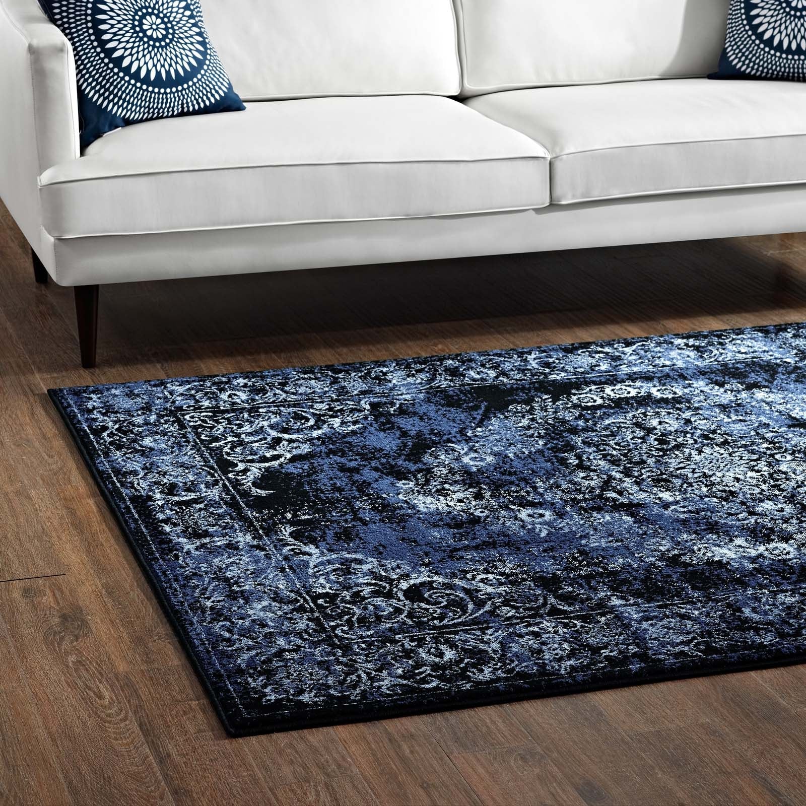 Gamela Rustic Vintage Ornate Floral Medallion Area Rug