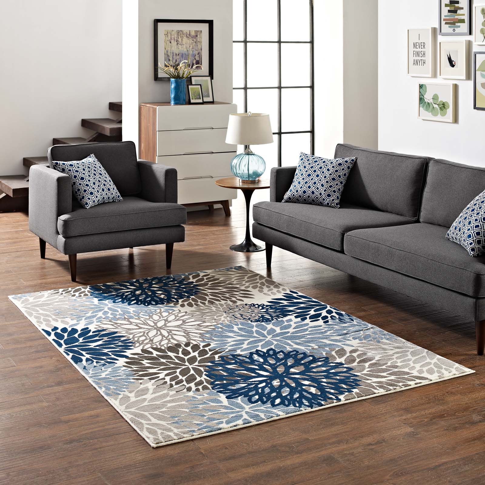 Calithea Vintage Classic Abstract Floral Area Rug