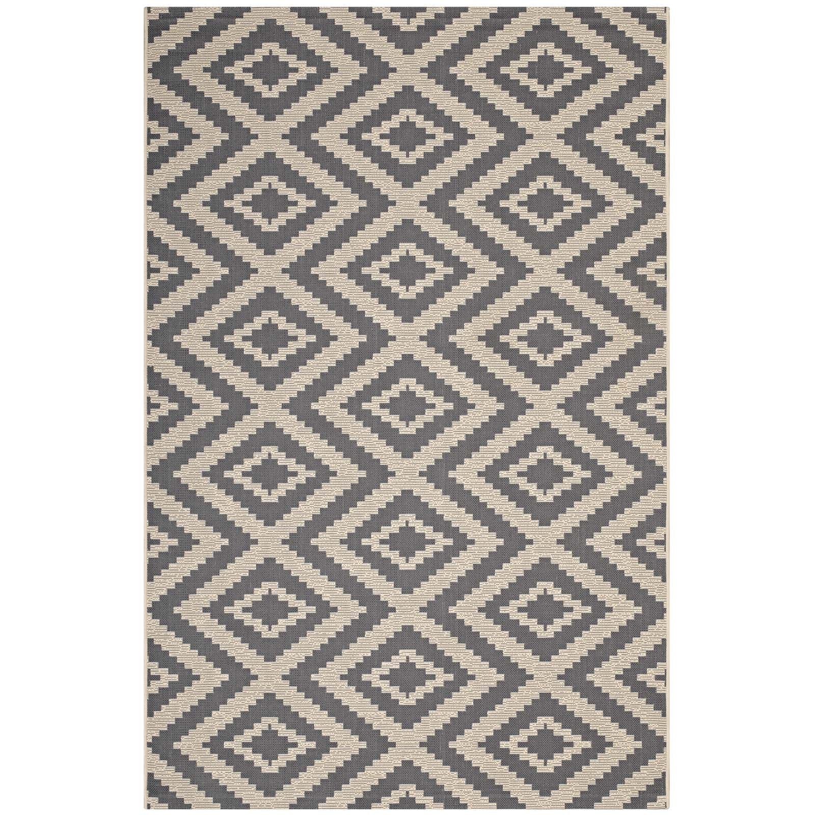 Jagged Geometric Diamond Trellis Indoor and Outdoor Area Rug - East Shore Modern Home Furnishings