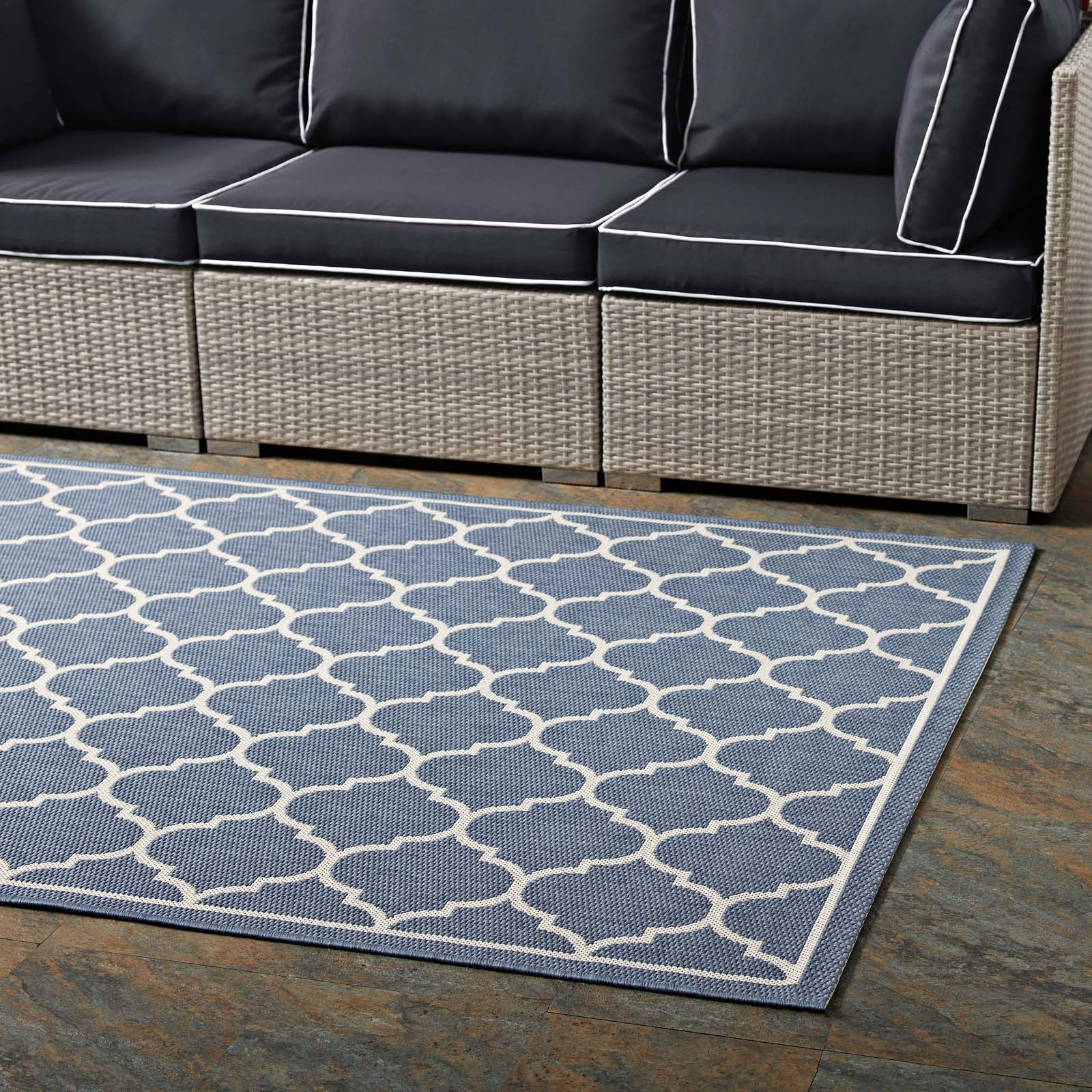 Avena Moroccan Quatrefoil Trellis Indoor and Outdoor Area Rug - East Shore Modern Home Furnishings