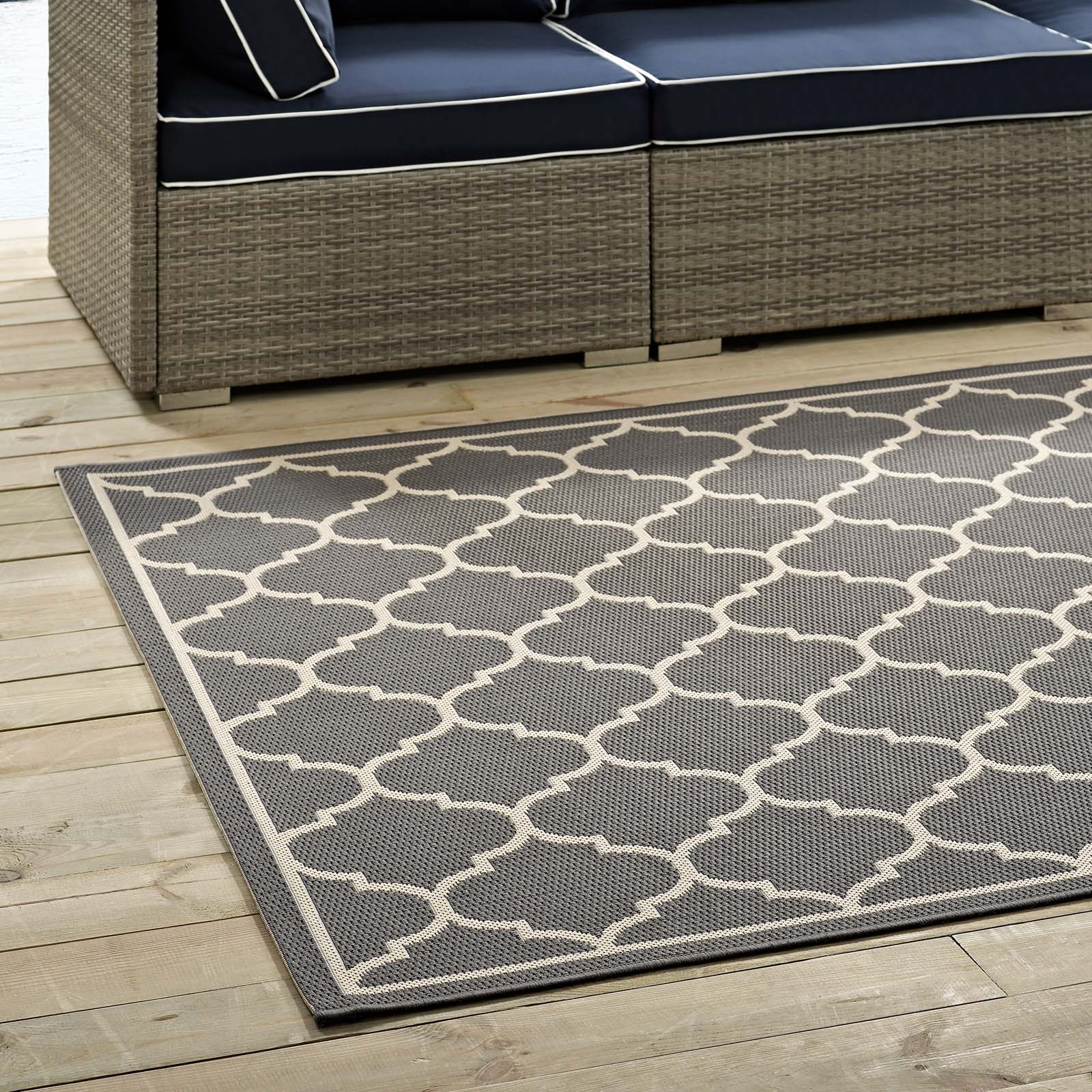 Avena Moroccan Quatrefoil Trellis Indoor and Outdoor Area Rug - East Shore Modern Home Furnishings