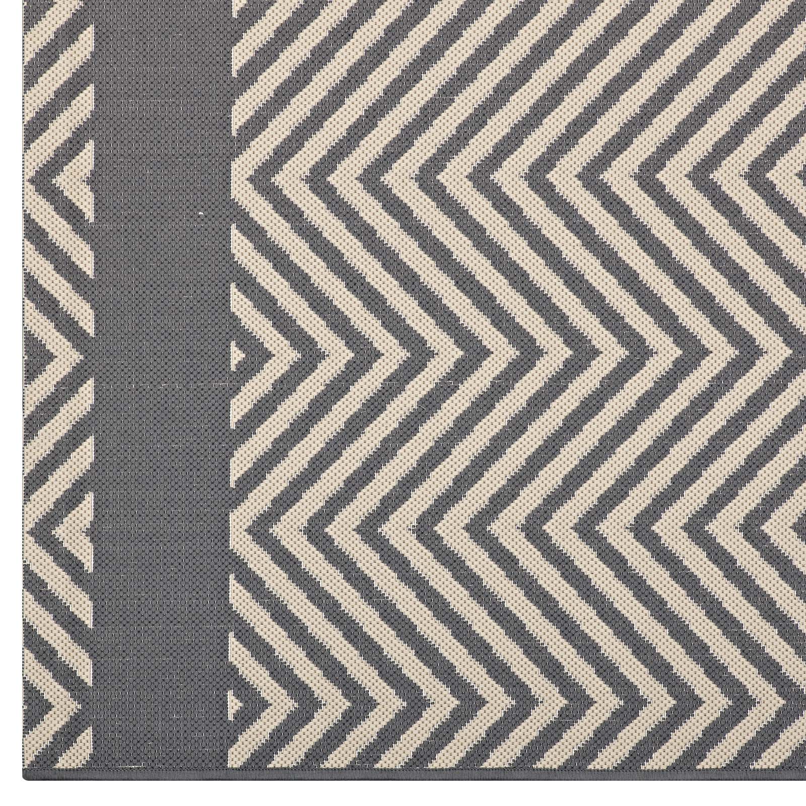Optica Chevron With End Borders Indoor and Outdoor Area Rug