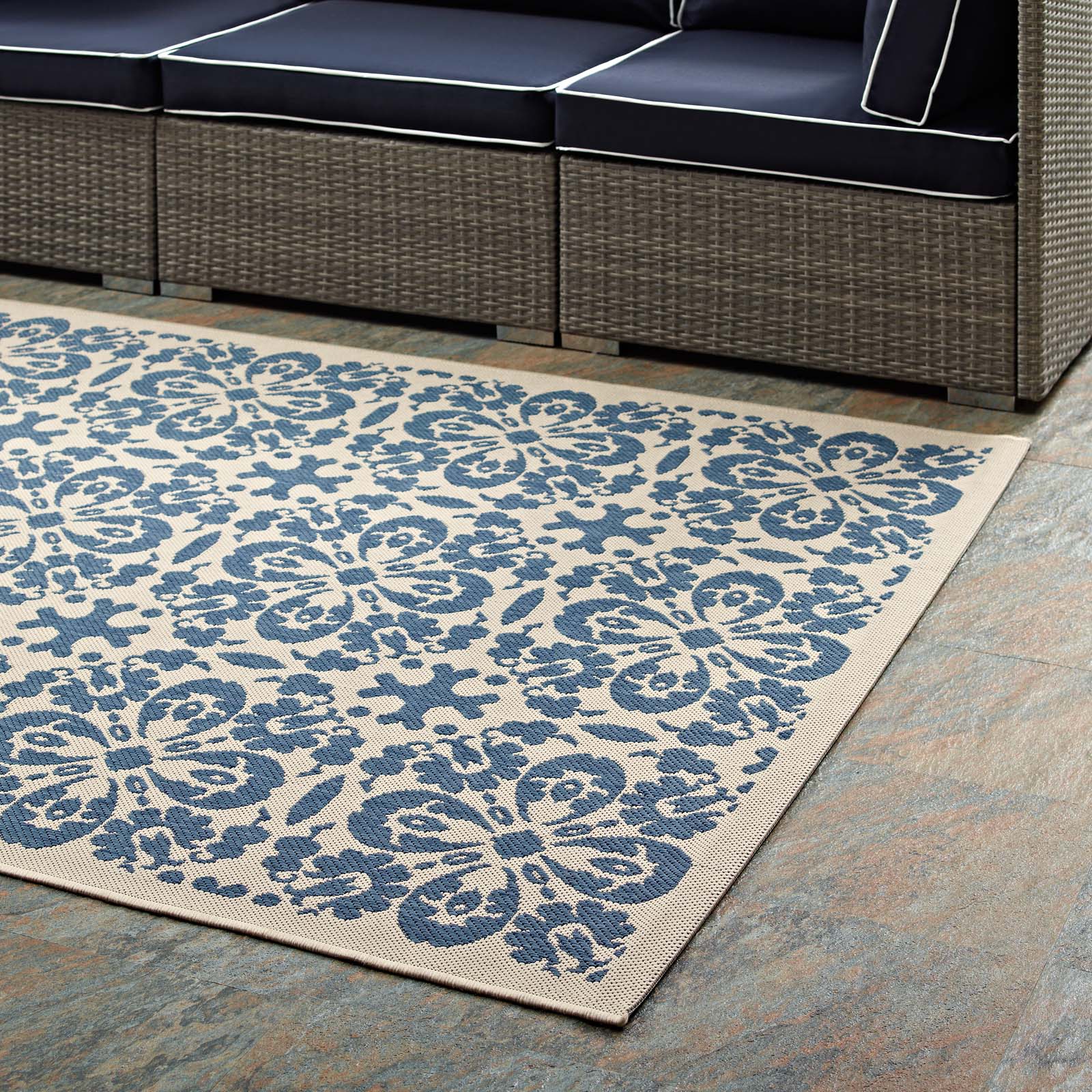 Ariana Vintage Floral Trellis Indoor and Outdoor Area Rug - East Shore Modern Home Furnishings