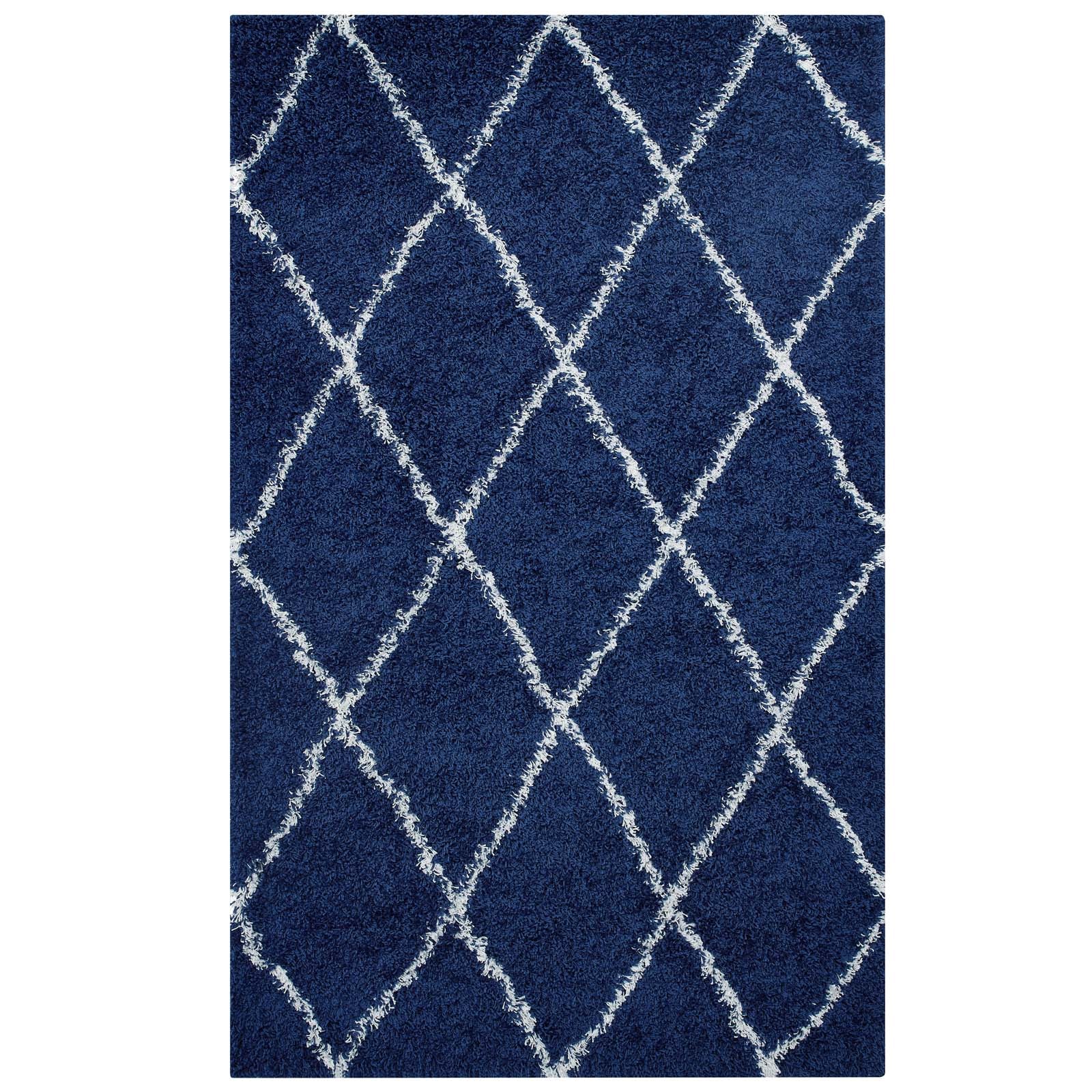 Toryn Diamond Lattice Shag Area Rug - East Shore Modern Home Furnishings