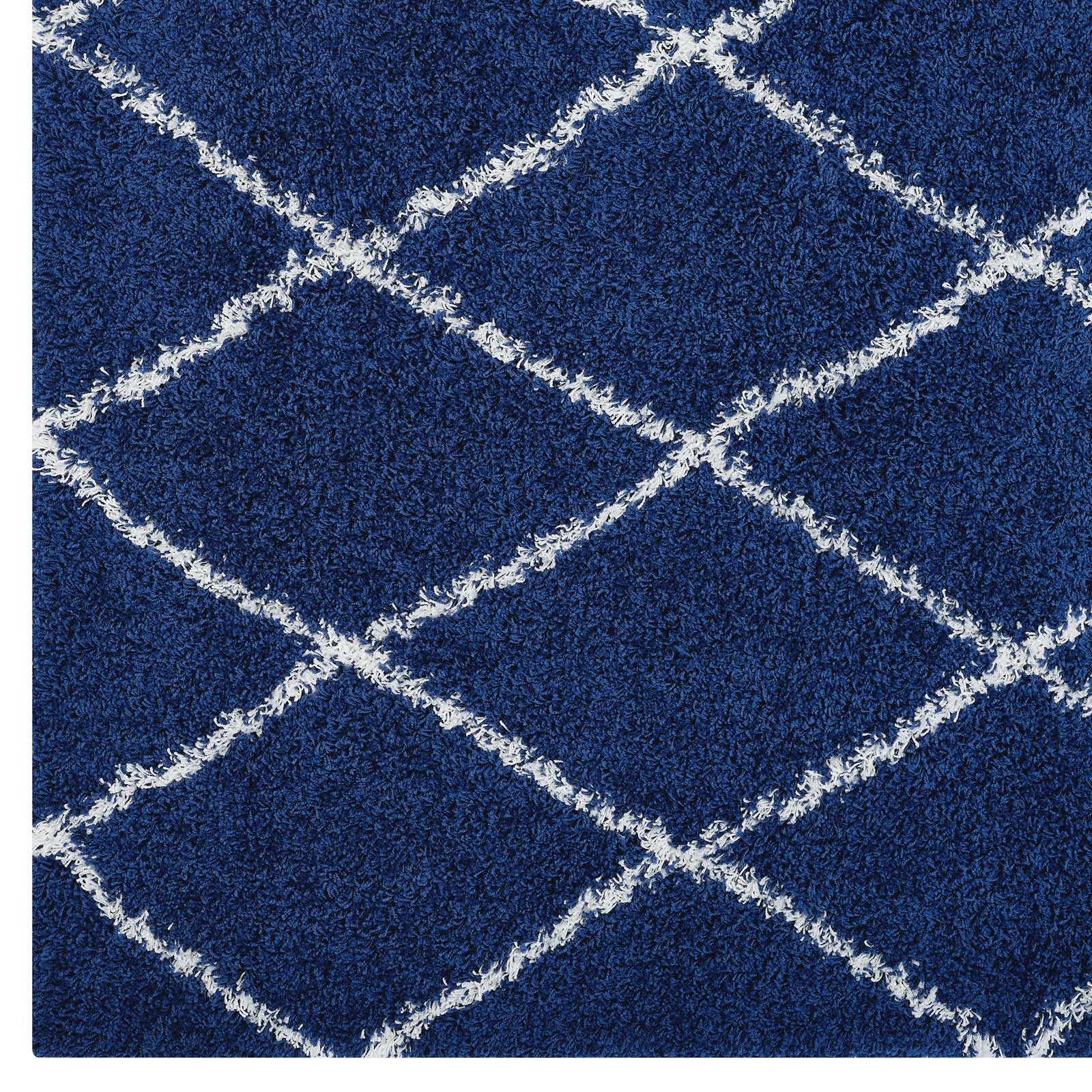 Toryn Diamond Lattice Shag Area Rug - East Shore Modern Home Furnishings