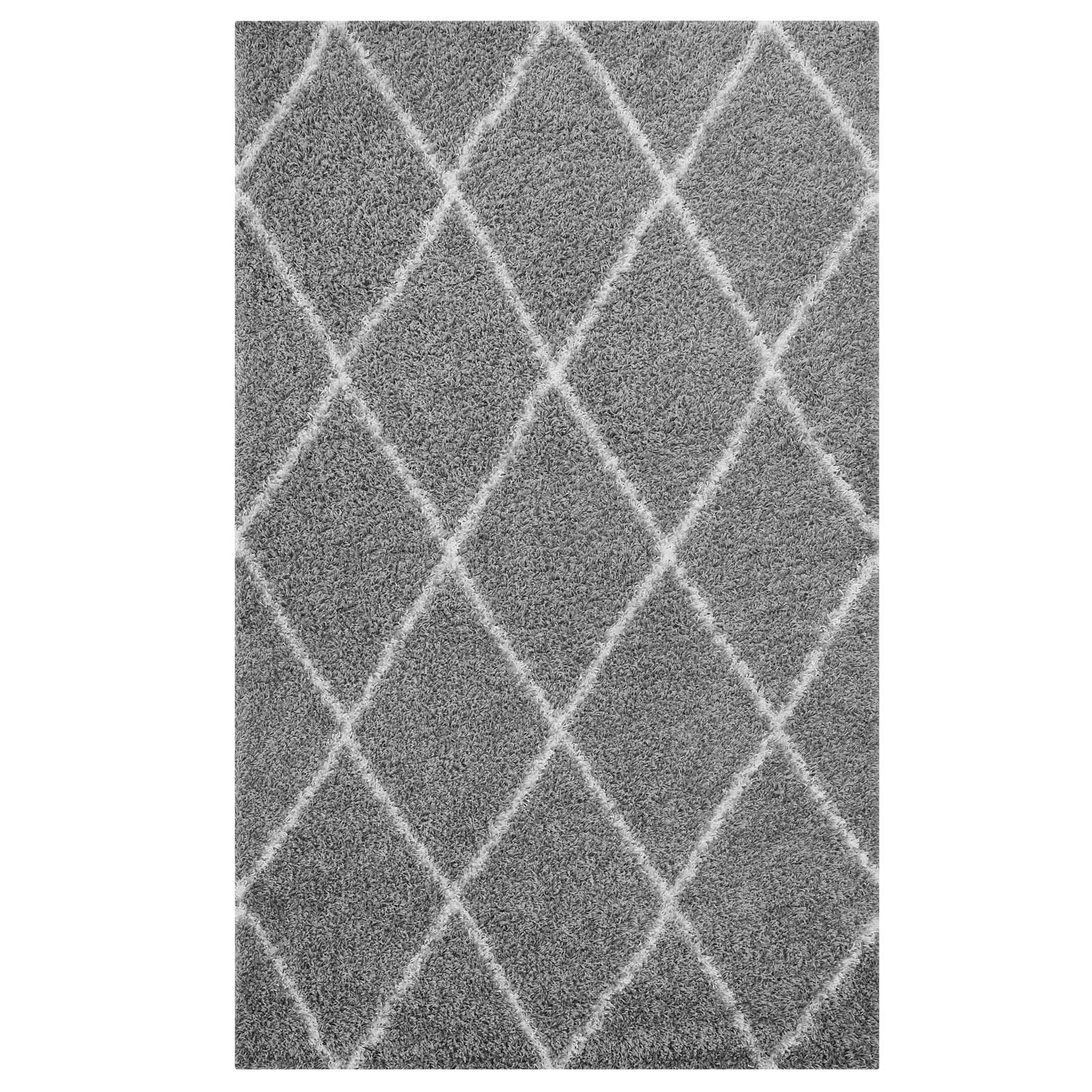 Toryn Diamond Lattice Shag Area Rug - East Shore Modern Home Furnishings