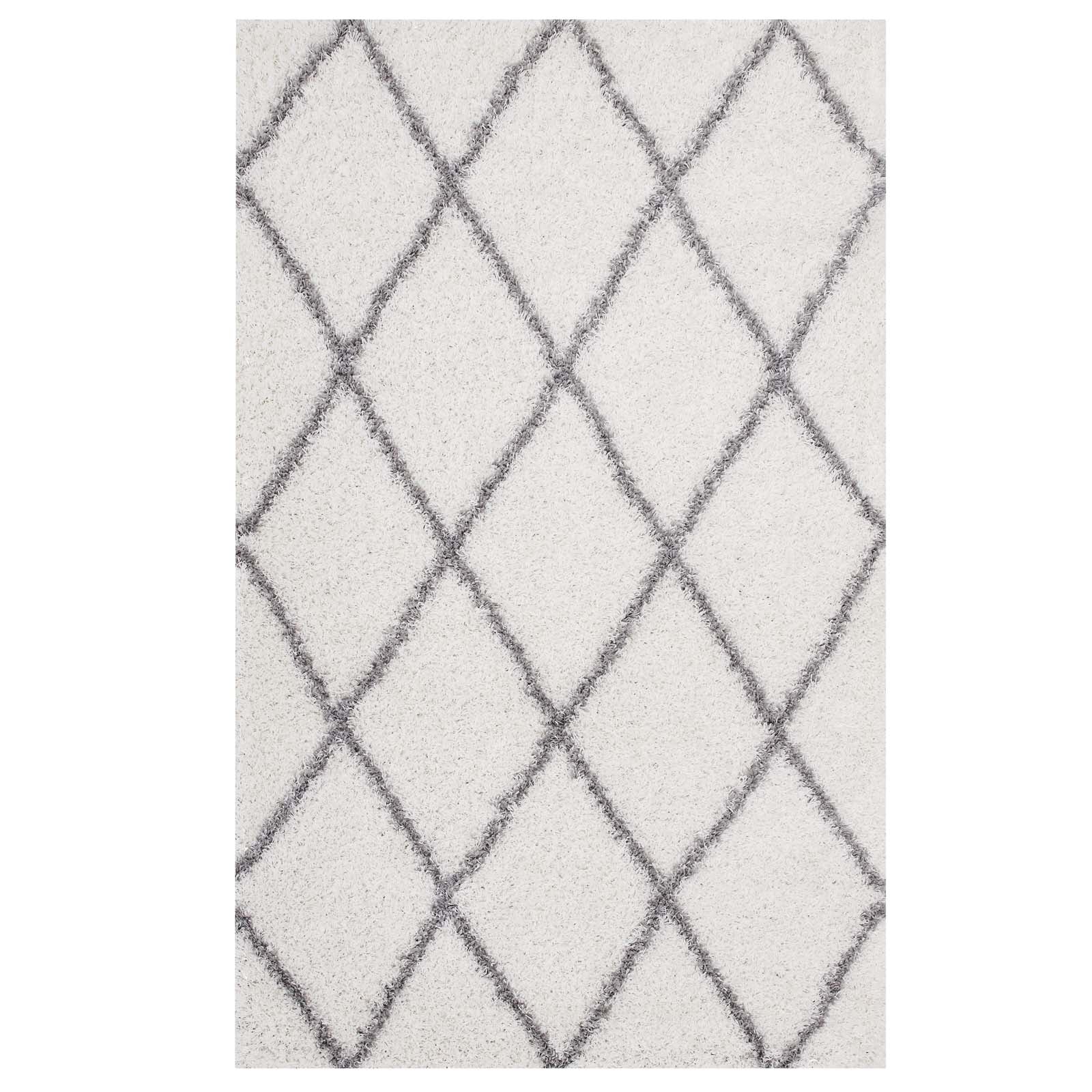 Toryn Diamond Lattice Shag Area Rug