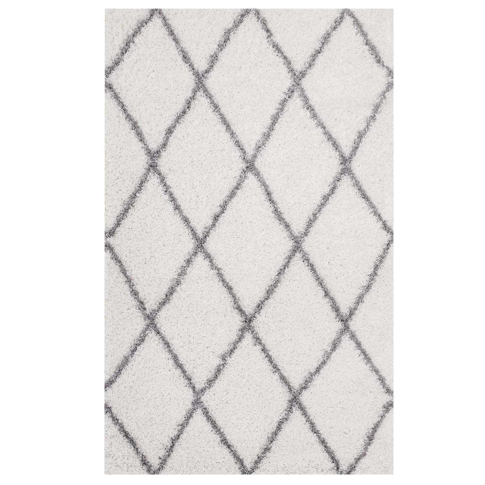 Toryn Diamond Lattice Shag Area Rug - East Shore Modern Home Furnishings