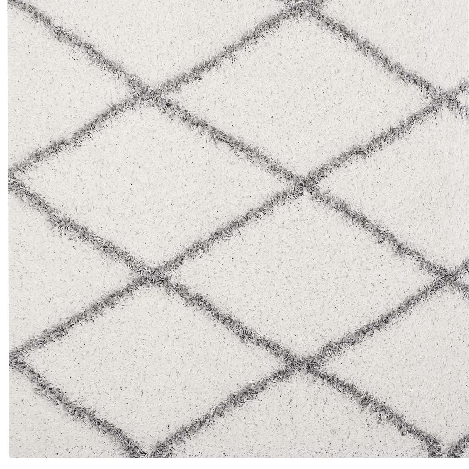 Toryn Diamond Lattice Shag Area Rug - East Shore Modern Home Furnishings