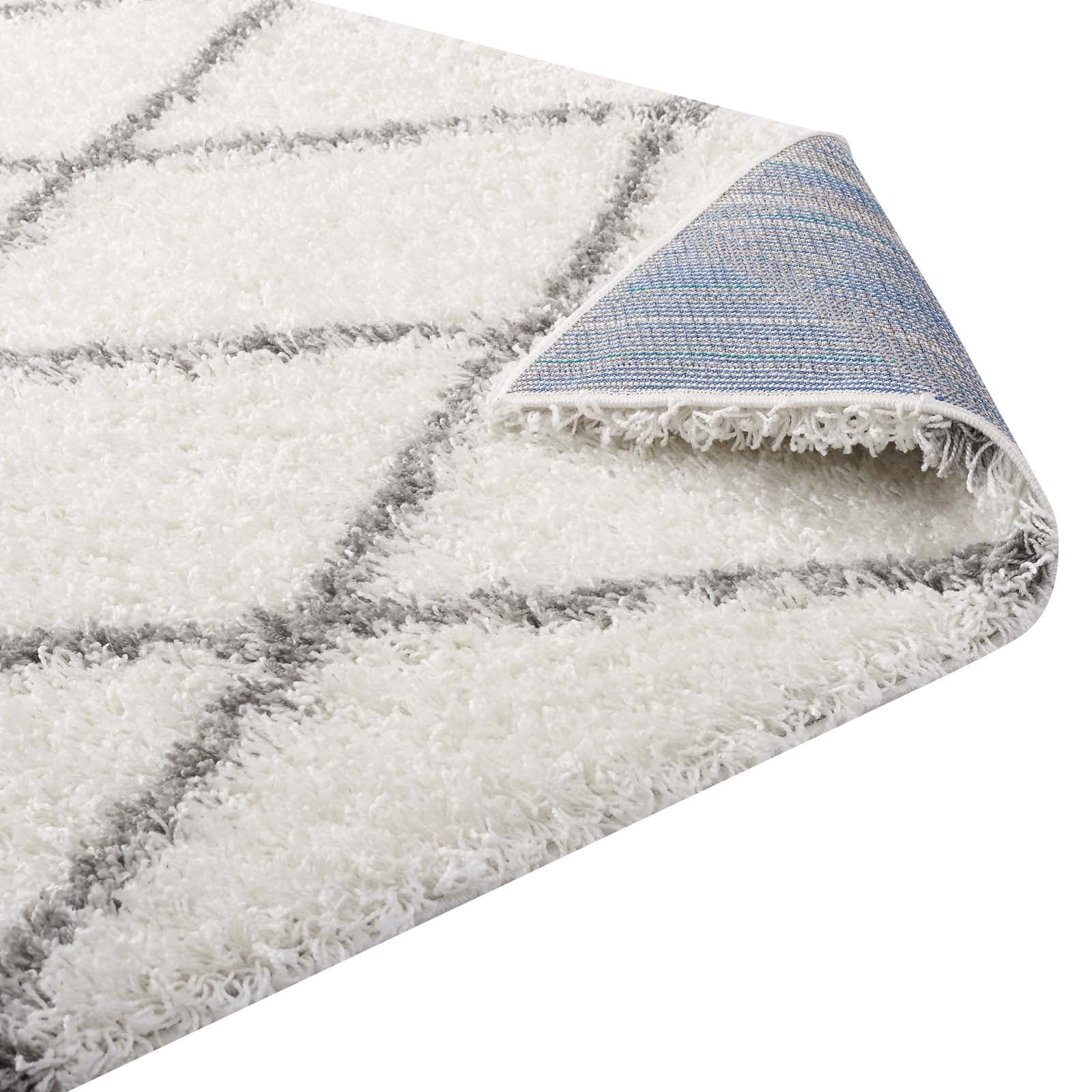 Toryn Diamond Lattice Shag Area Rug - East Shore Modern Home Furnishings