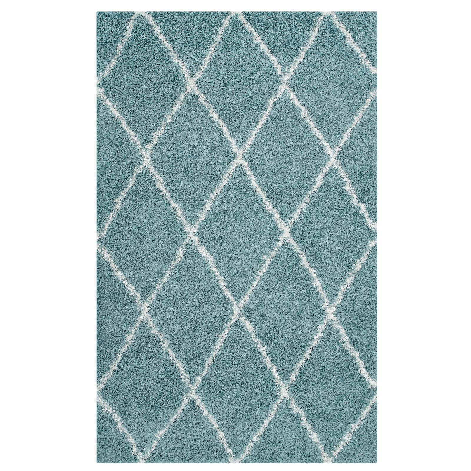 Toryn Diamond Lattice Shag Area Rug - East Shore Modern Home Furnishings