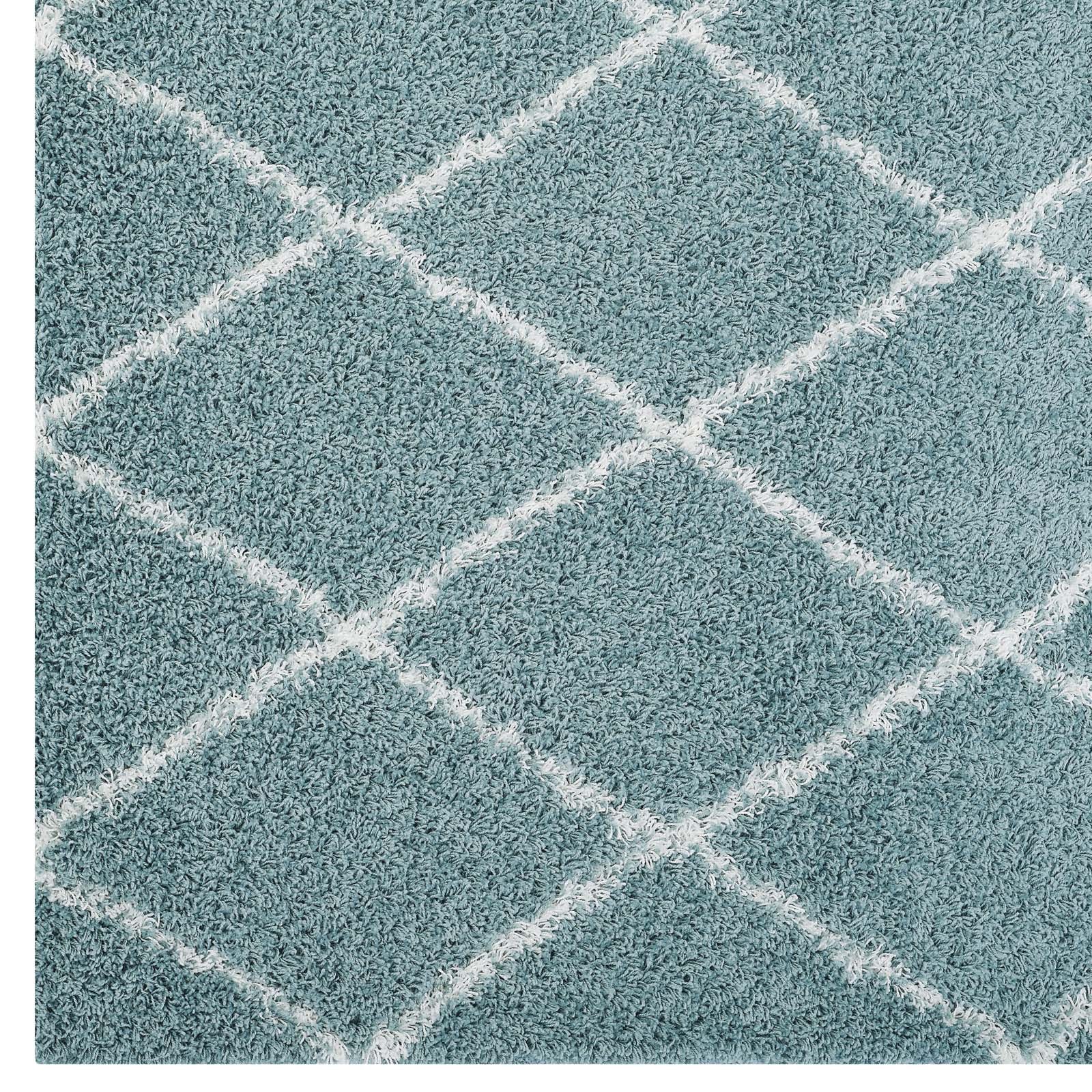 Toryn Diamond Lattice Shag Area Rug - East Shore Modern Home Furnishings