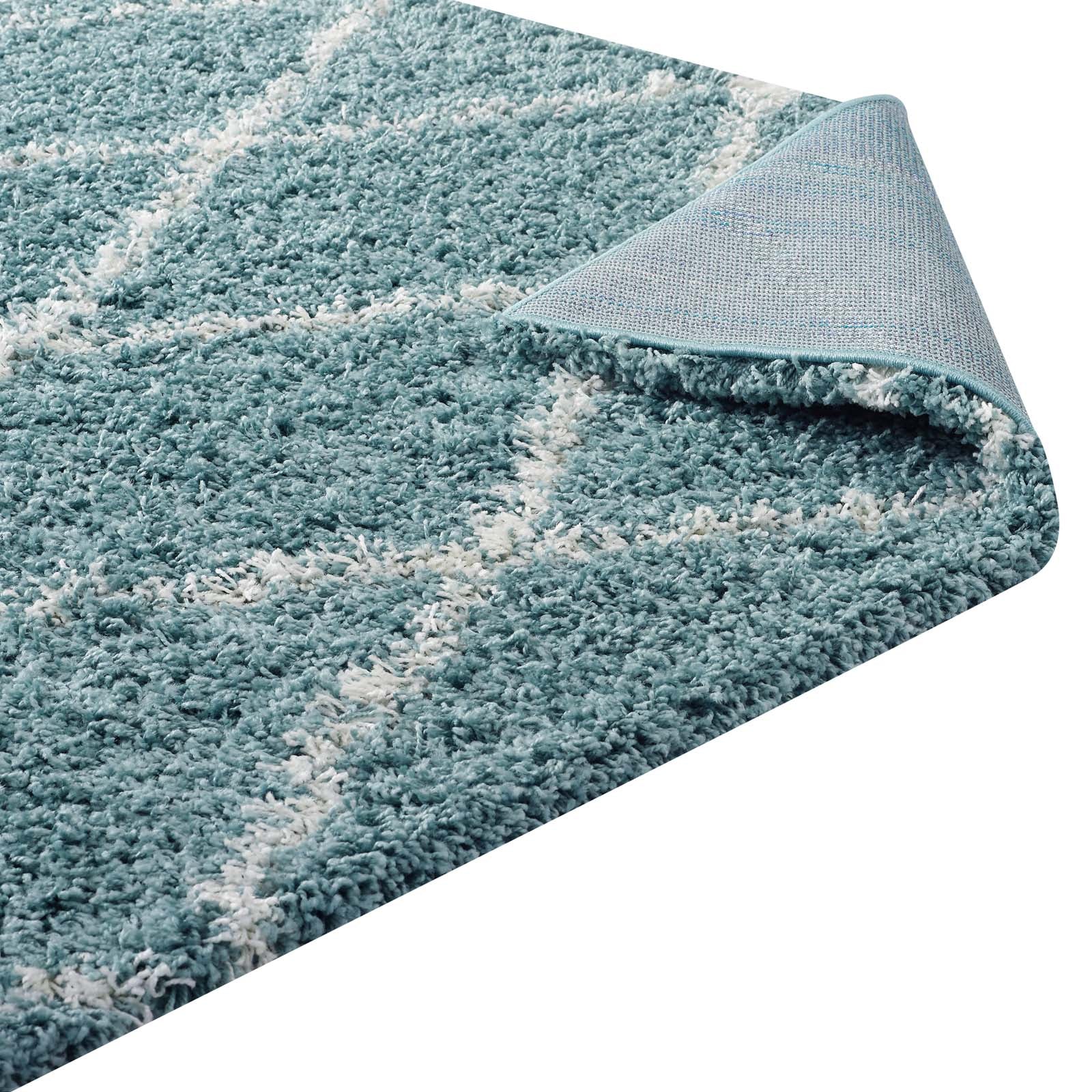 Toryn Diamond Lattice Shag Area Rug - East Shore Modern Home Furnishings