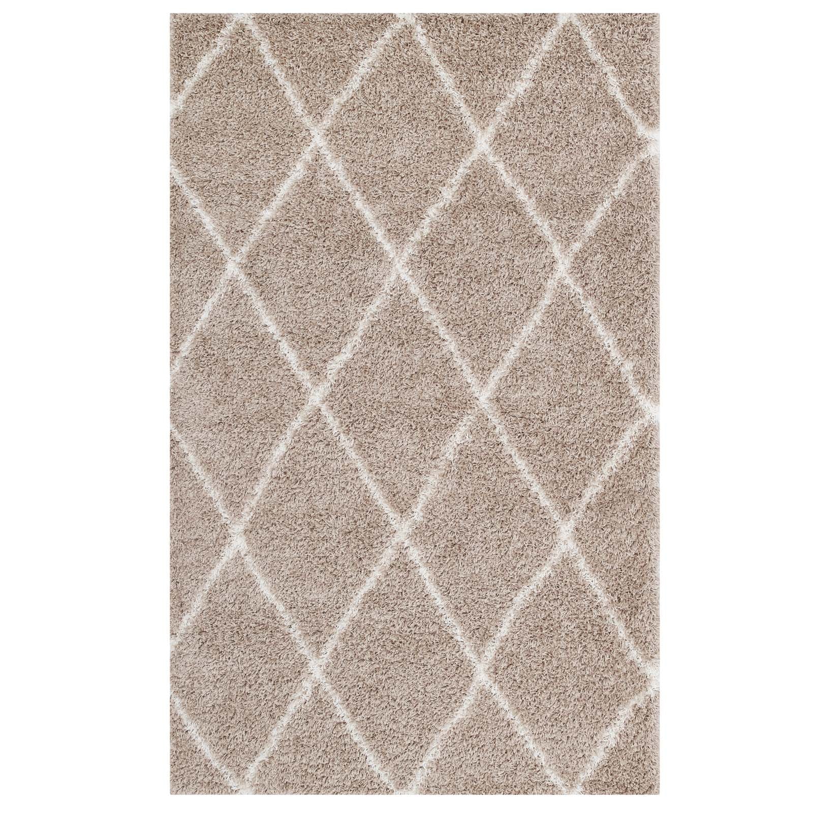 Toryn Diamond Lattice Shag Area Rug - East Shore Modern Home Furnishings