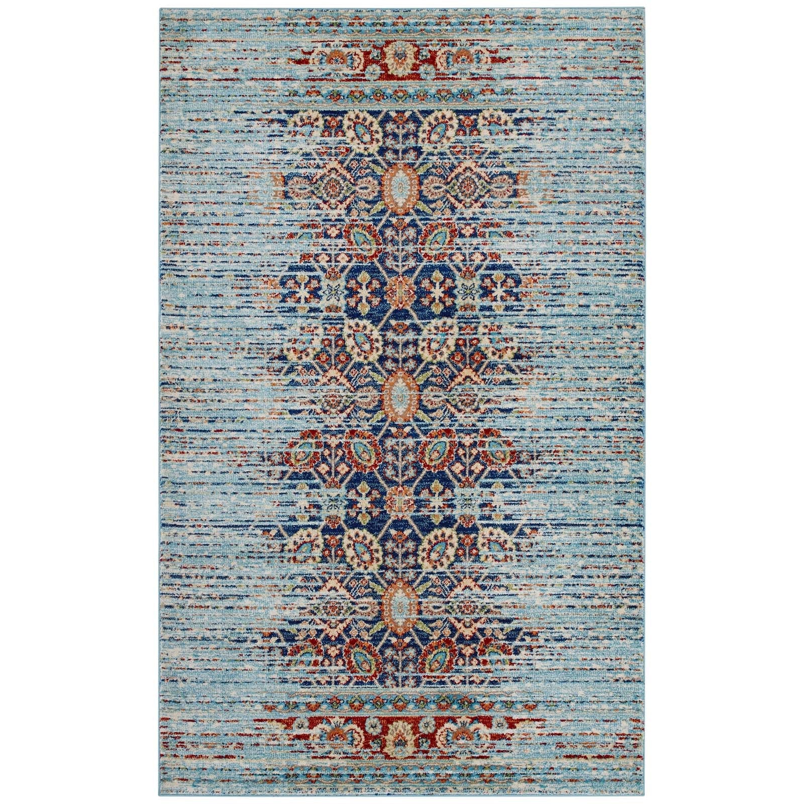 Naria Distressed Persian Medallion Area Rug - East Shore Modern Home Furnishings