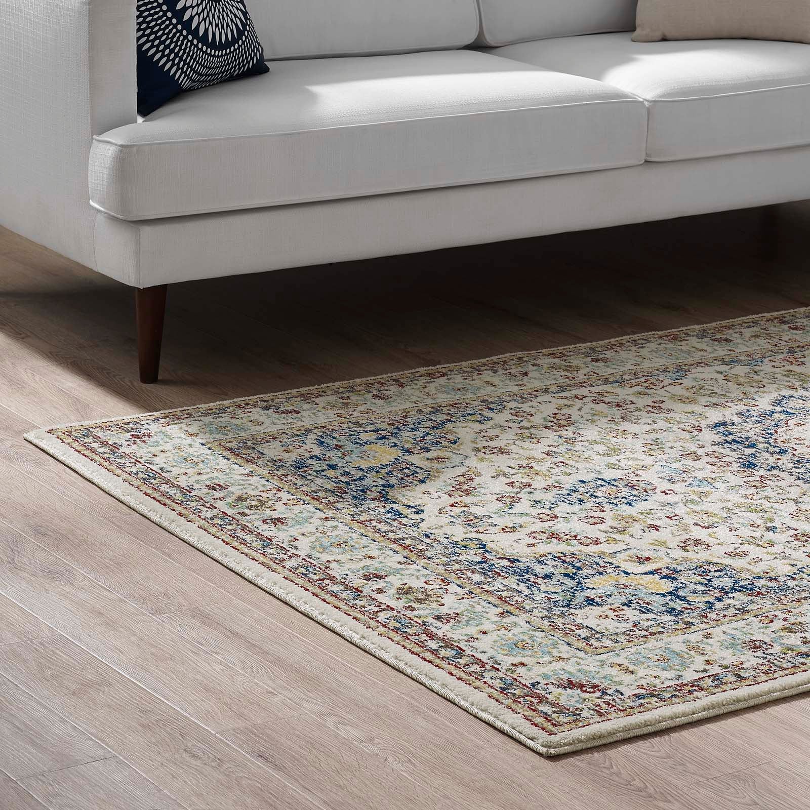 Meryam Distressed Persian Medallion 5x8 Area Rug - East Shore Modern Home Furnishings