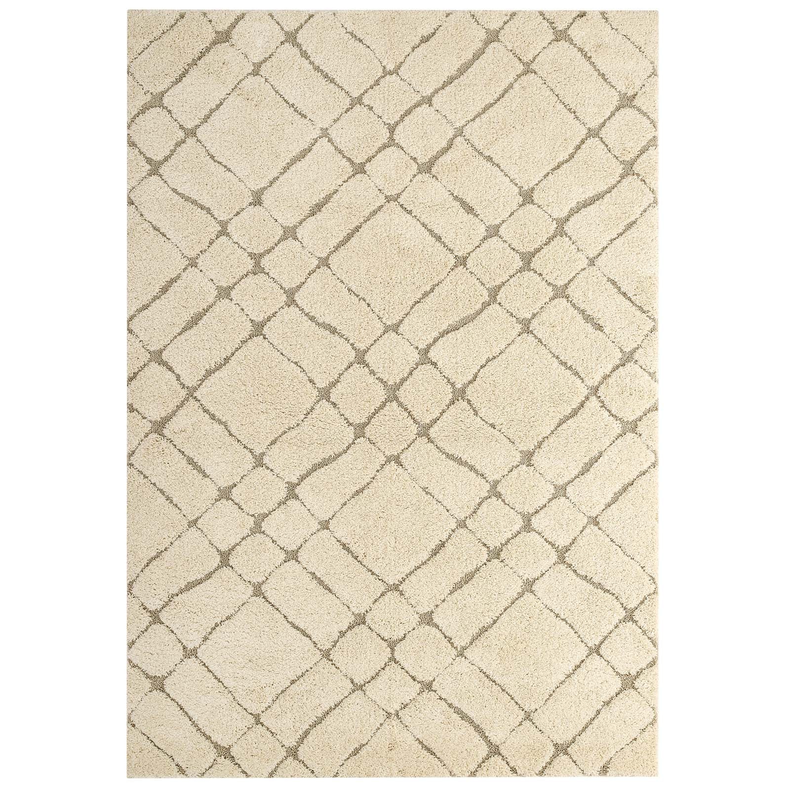 Jubilant Verona Abstract Geometric 5x8 Shag Area Rug - East Shore Modern Home Furnishings