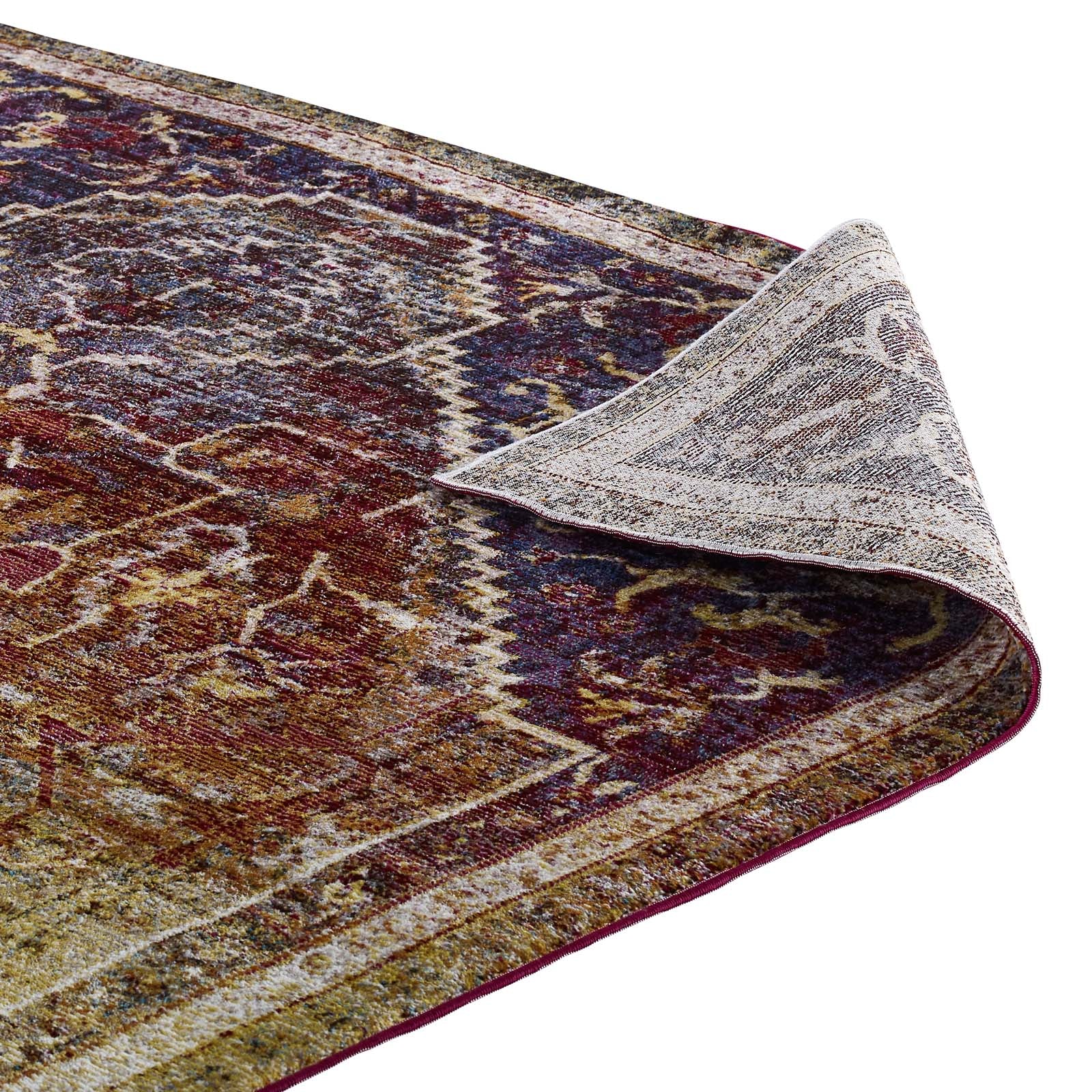 Success Kaede Transitional Distressed Vintage Floral Persian Medallion 4x6 Area Rug - East Shore Modern Home Furnishings