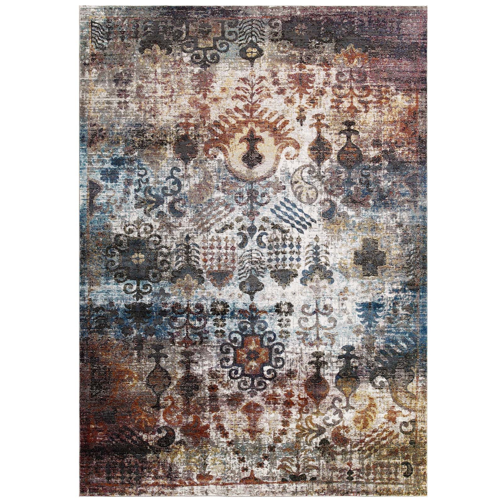 Success Tahira Transitional Distressed Vintage Floral Moroccan Trellis 5x8 Area Rug - East Shore Modern Home Furnishings