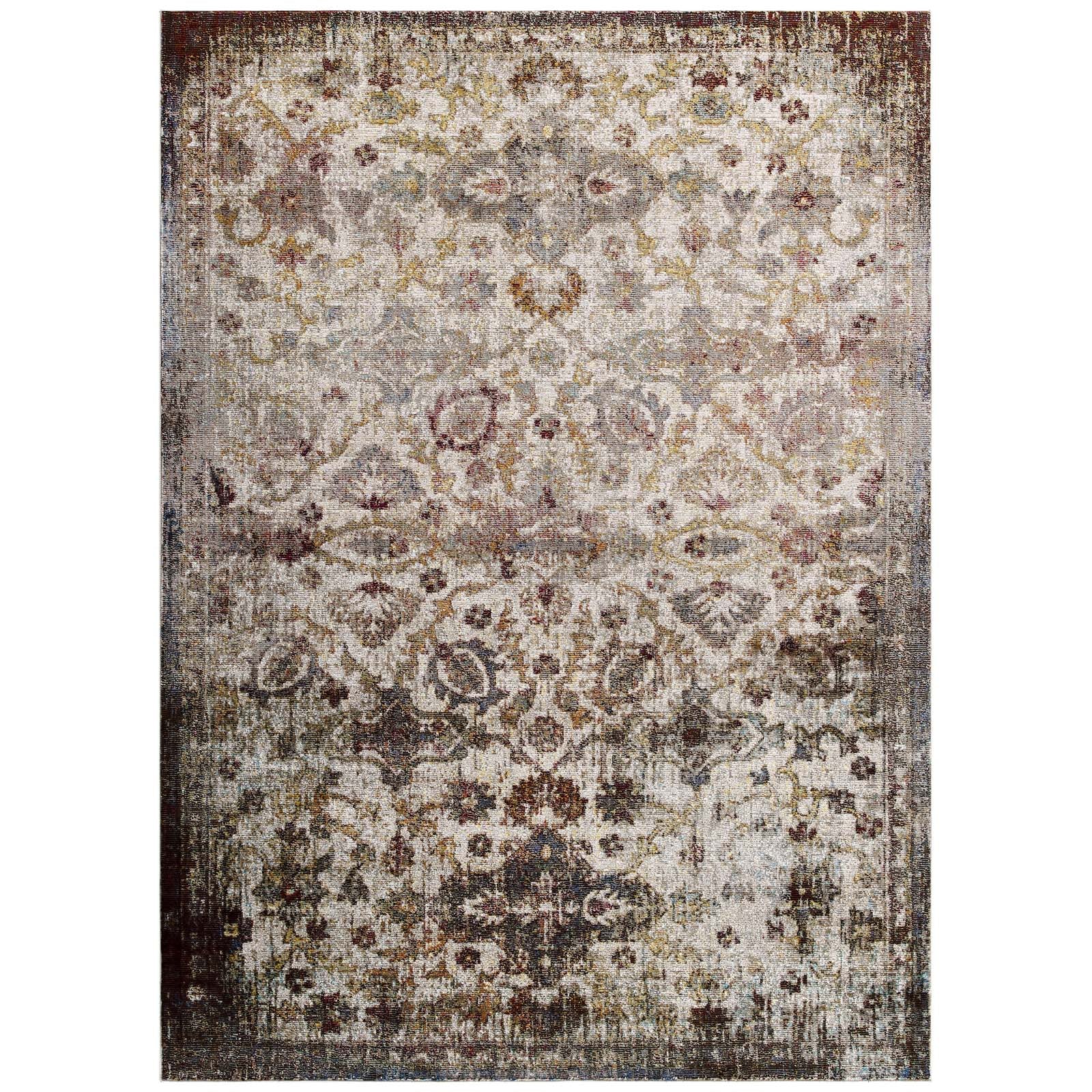 Success Kaede Distressed Vintage Floral Moroccan Trellis Area Rug - East Shore Modern Home Furnishings