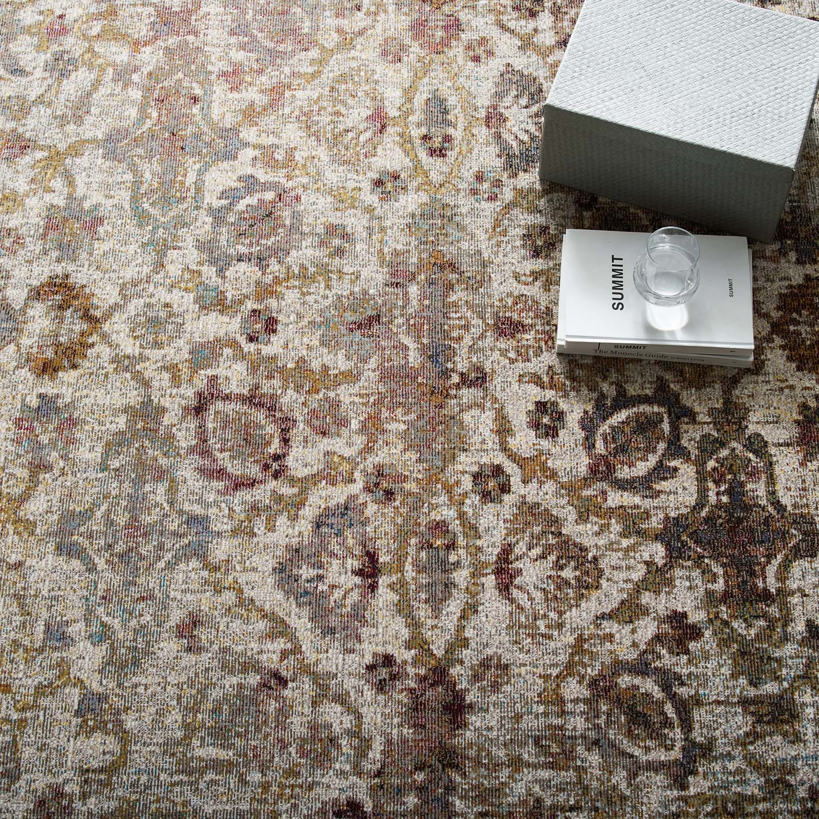 Success Kaede Distressed Vintage Floral Moroccan Trellis Area Rug