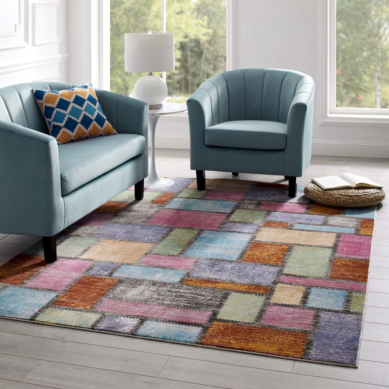 Success Nyssa Abstract Geometric Mosaic Area Rug - East Shore Modern Home Furnishings