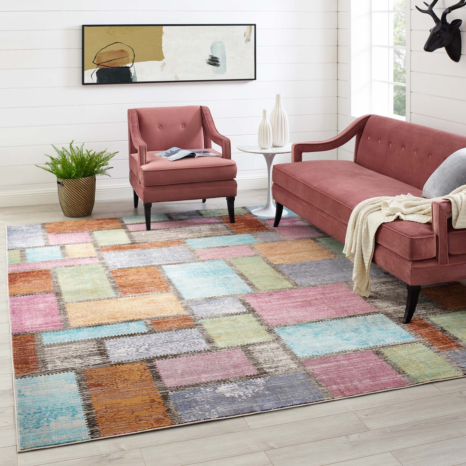 Success Nyssa Abstract Geometric Mosaic Area Rug - East Shore Modern Home Furnishings