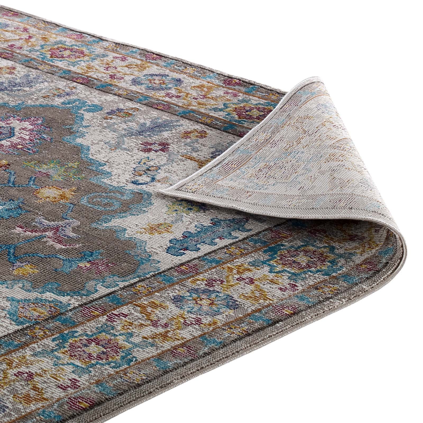 Success Anisah Distressed Floral Persian Medallion 4x6 Area Rug - East Shore Modern Home Furnishings