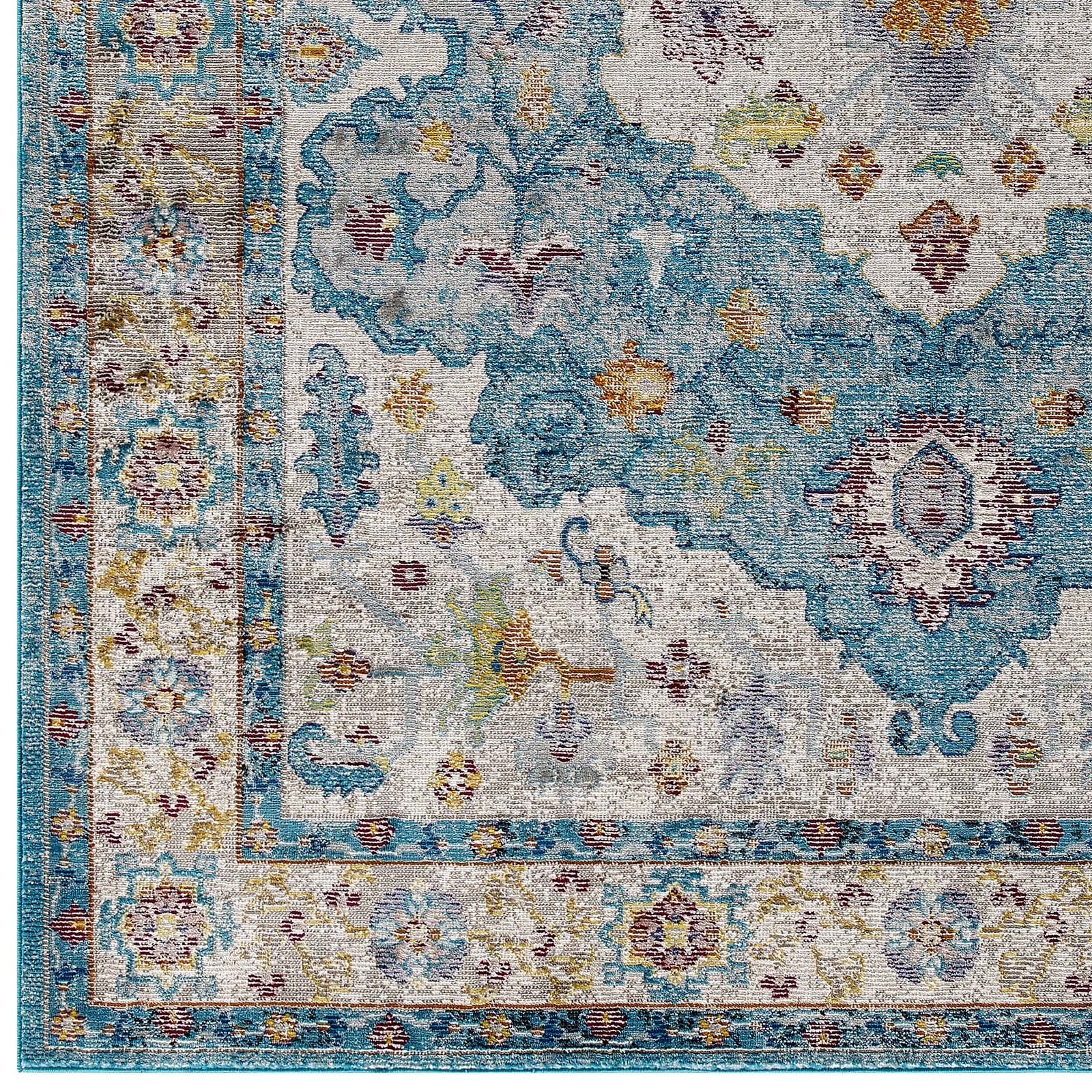 Success Anisah Distressed Floral Persian Medallion 4x6 Area Rug - East Shore Modern Home Furnishings