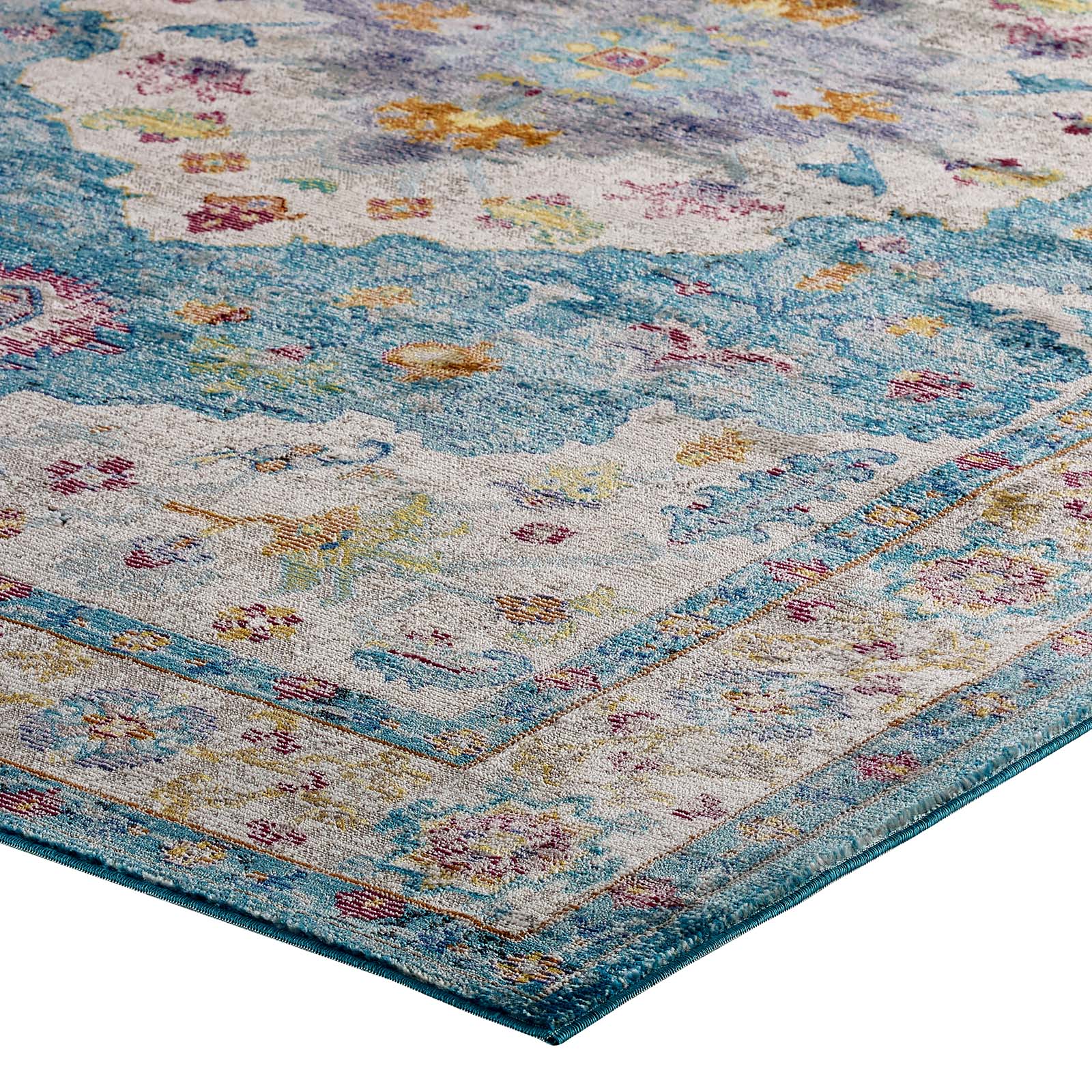 Success Anisah Distressed Floral Persian Medallion 4x6 Area Rug - East Shore Modern Home Furnishings