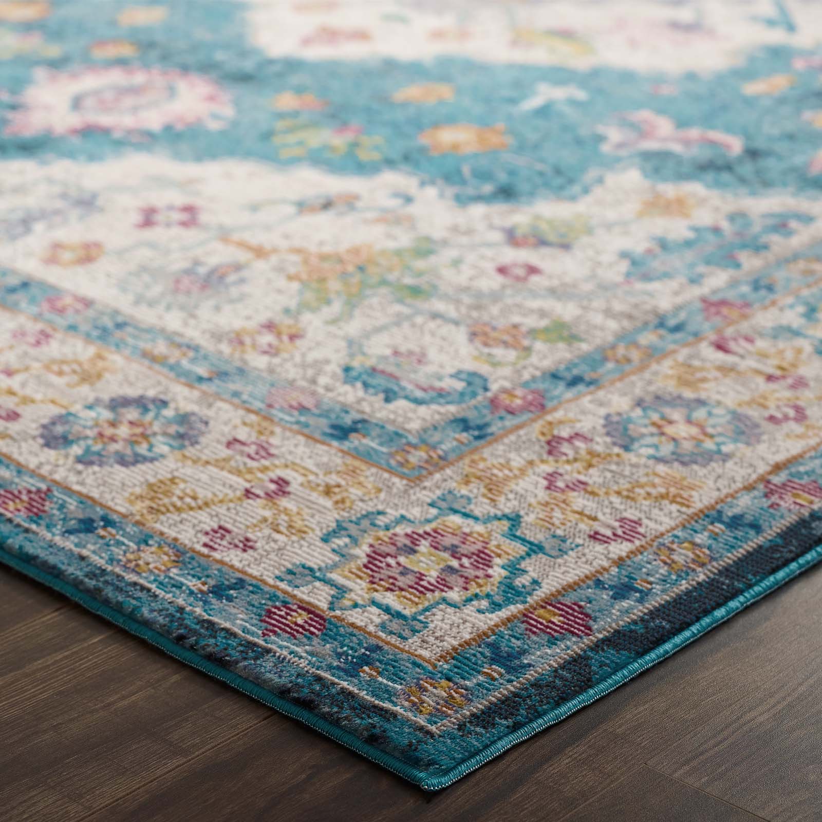 Success Anisah Distressed Floral Vintage Medallion 8x10 Area Rug - East Shore Modern Home Furnishings