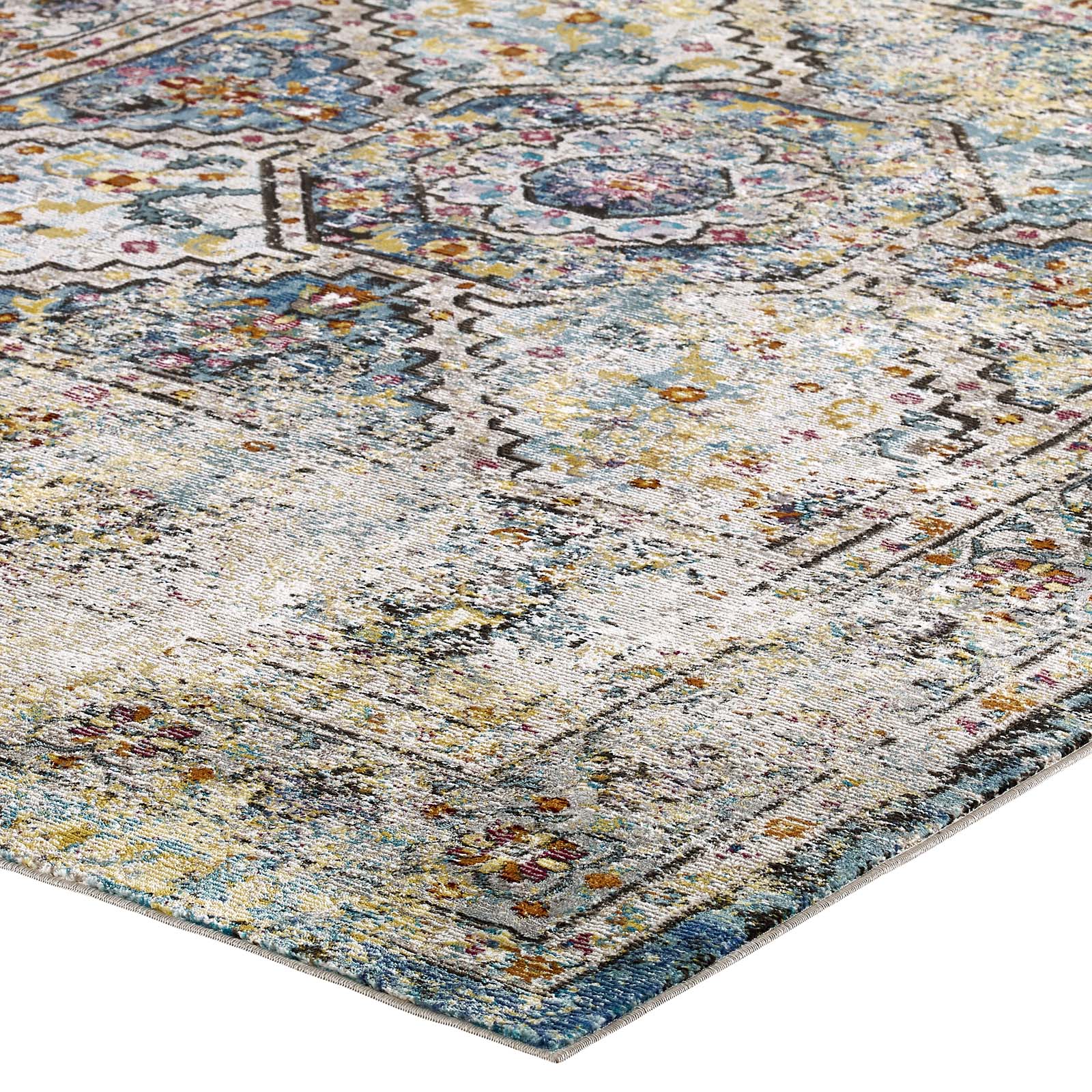Success Jacinda Distressed Vintage Floral Persian Medallion 8x10 Area Rug - East Shore Modern Home Furnishings
