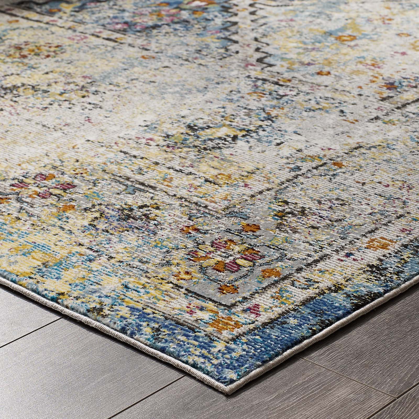 Success Jacinda Distressed Vintage Floral Persian Medallion 8x10 Area Rug - East Shore Modern Home Furnishings