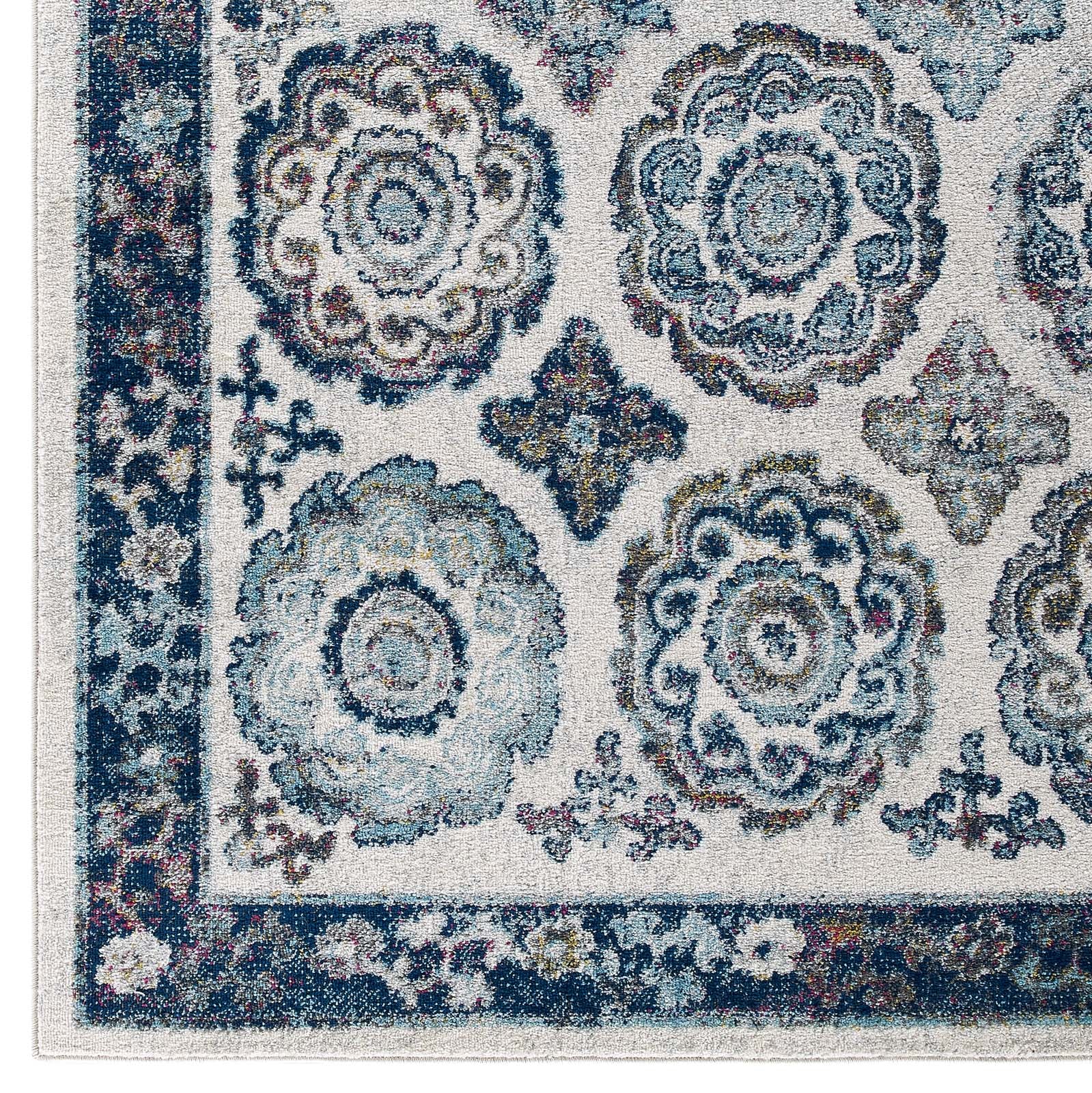Entourage Odile Distressed Floral Moroccan Trellis Area Rug