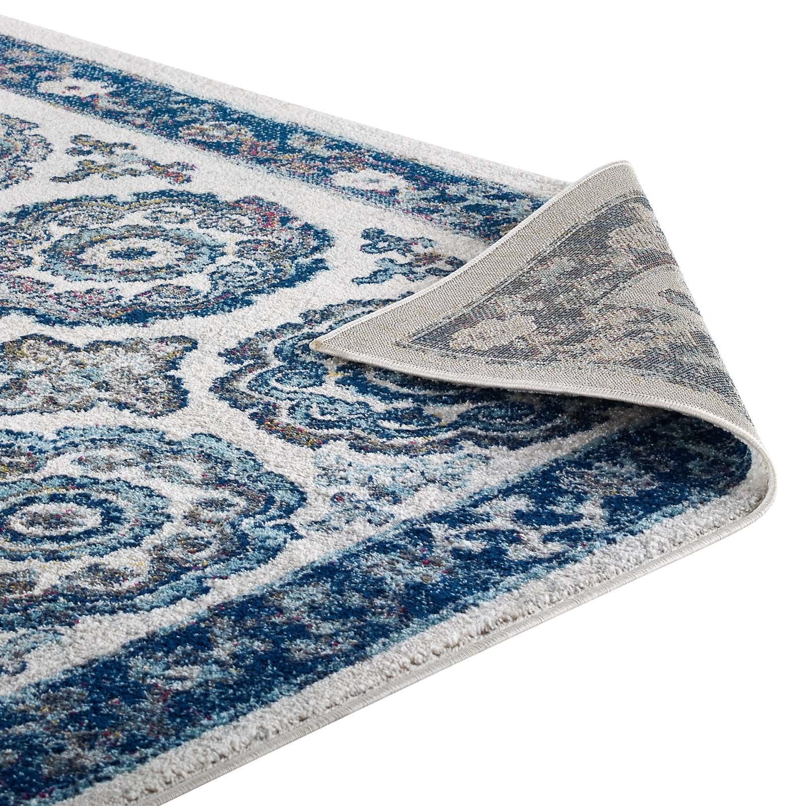 Entourage Odile Distressed Floral Moroccan Trellis Area Rug - East Shore Modern Home Furnishings