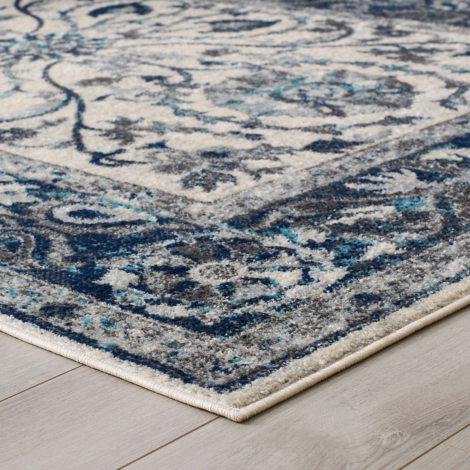 Entourage Samira Distressed Vintage Floral Persian Medallion Area Rug