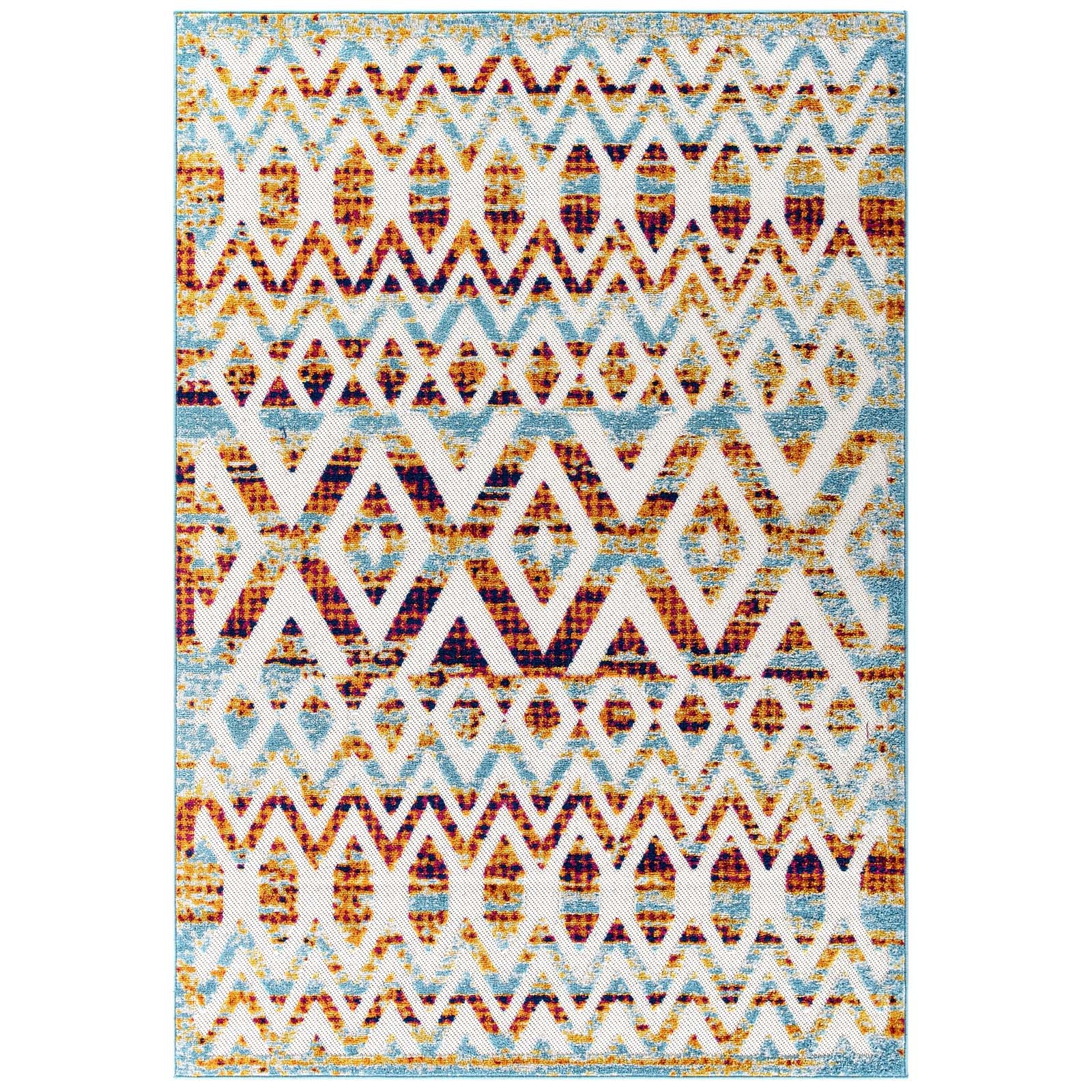 Reflect Tamako Diamond and Chevron Moroccan Trellis 5x8 Indoor / Outdoor Area Rug - East Shore Modern Home Furnishings