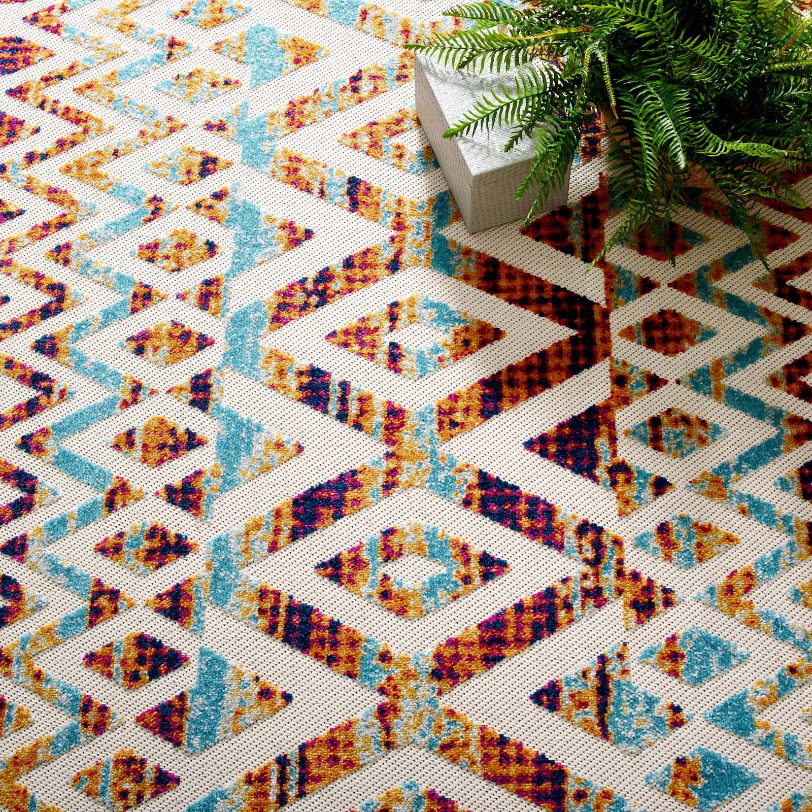 Reflect Tamako Diamond and Chevron Moroccan Trellis 8x10 Indoor / Outdoor Area Rug - East Shore Modern Home Furnishings