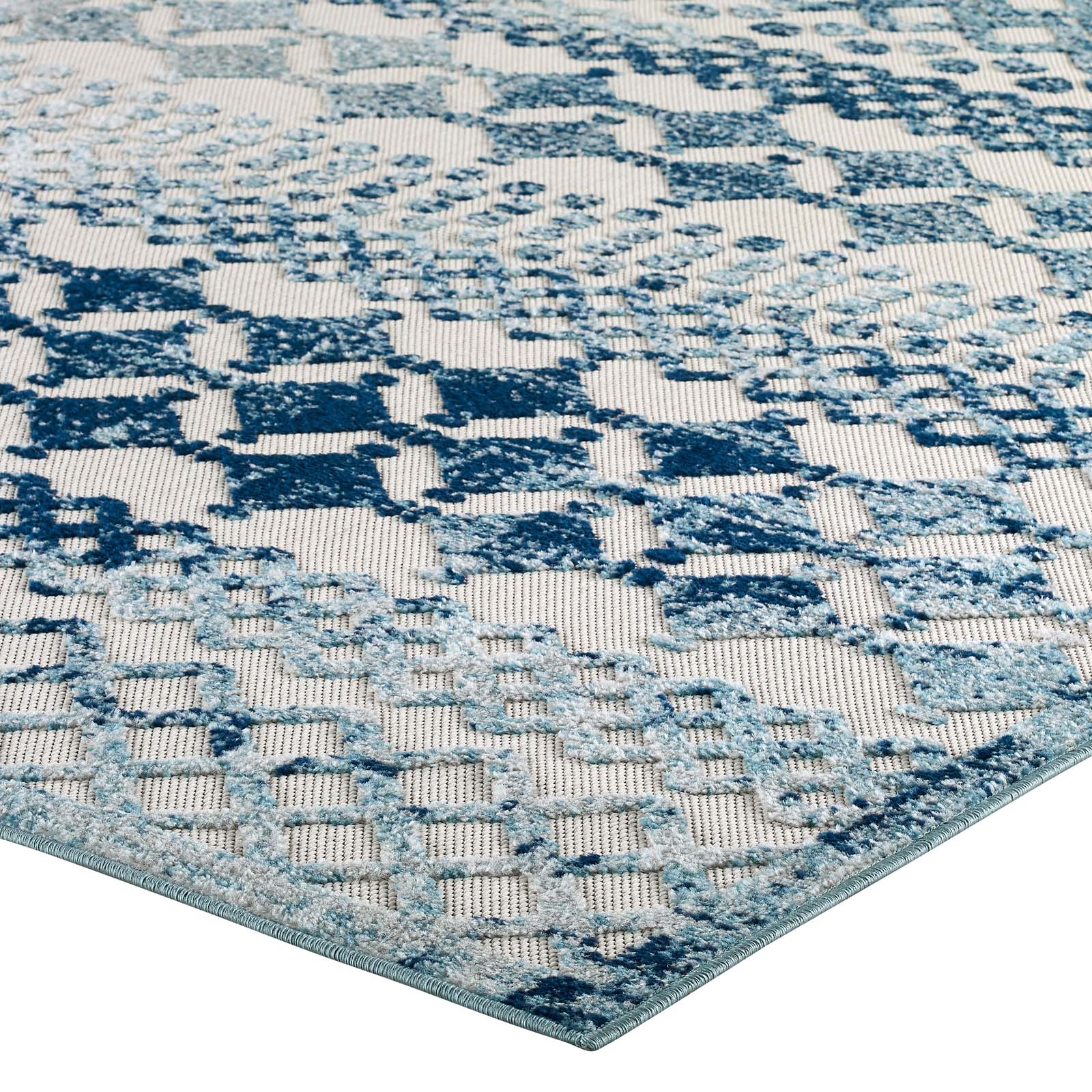 Reflect Giada Distressed Vintage Abstract Diamond Moroccan Trellis Indoor/Outdoor Area Rug