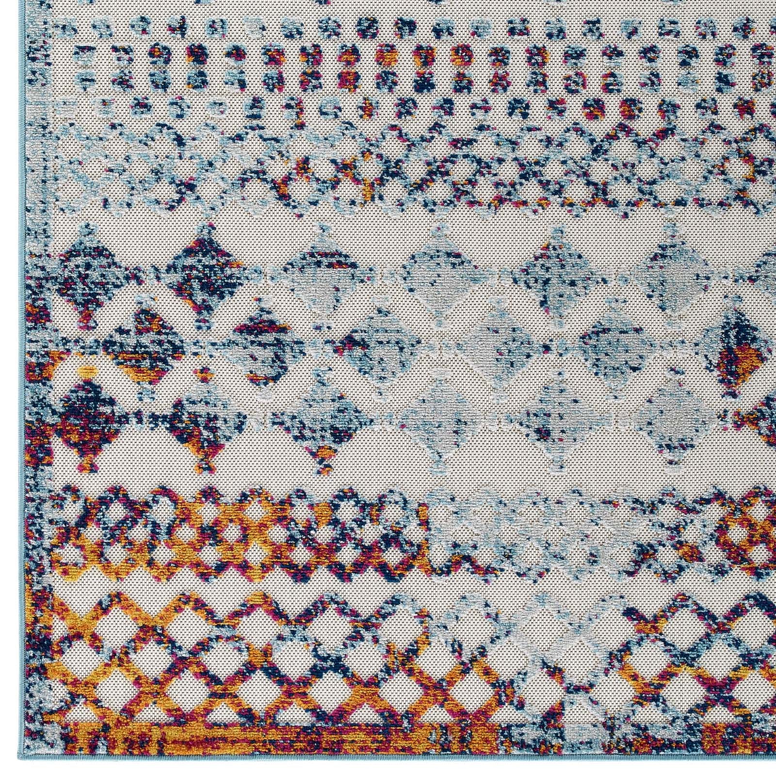 Reflect Giada Distressed Vintage Abstract Diamond Moroccan Trellis Indoor/Outdoor Area Rug