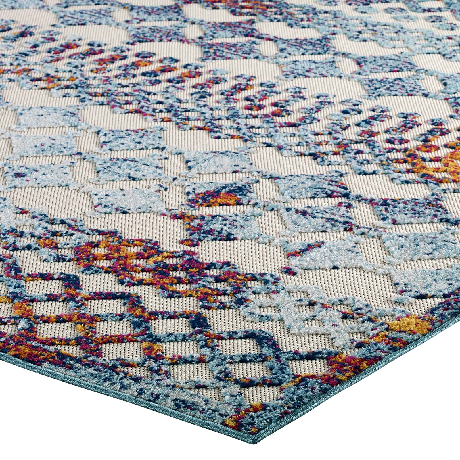 Reflect Giada Distressed Vintage Abstract Diamond Moroccan Trellis Indoor/Outdoor Area Rug
