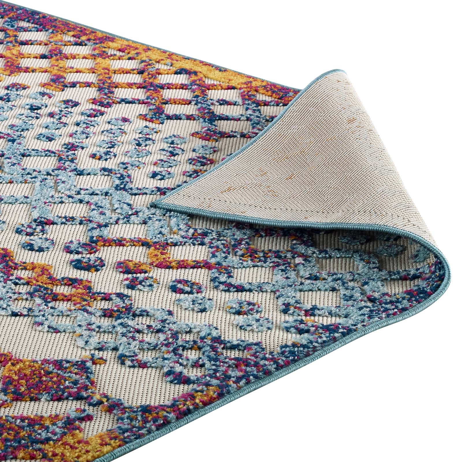 Reflect Giada Distressed Vintage Abstract Diamond Moroccan Trellis Indoor/Outdoor Area Rug