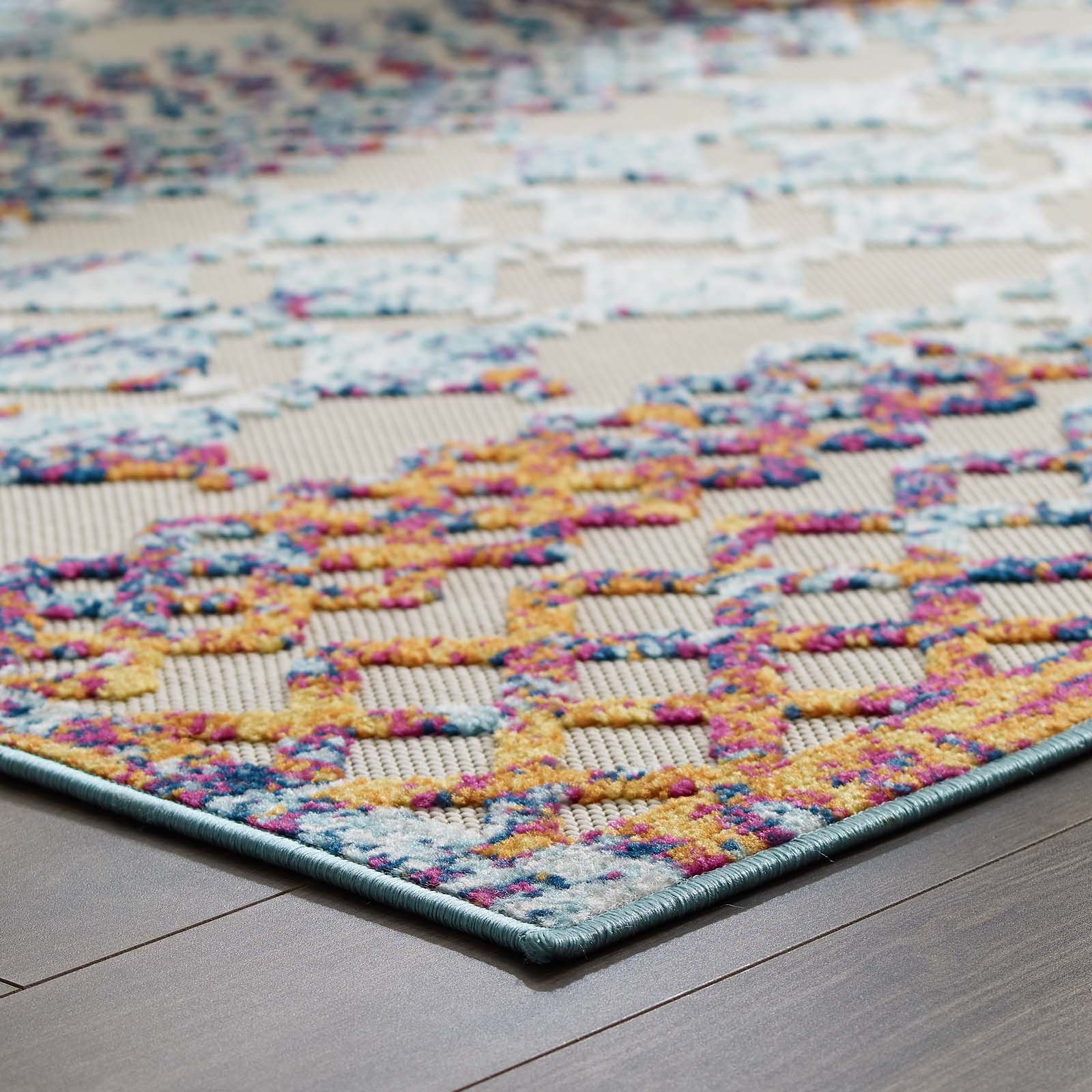 Reflect Giada Distressed Vintage Abstract Diamond Moroccan Trellis Indoor/Outdoor Area Rug