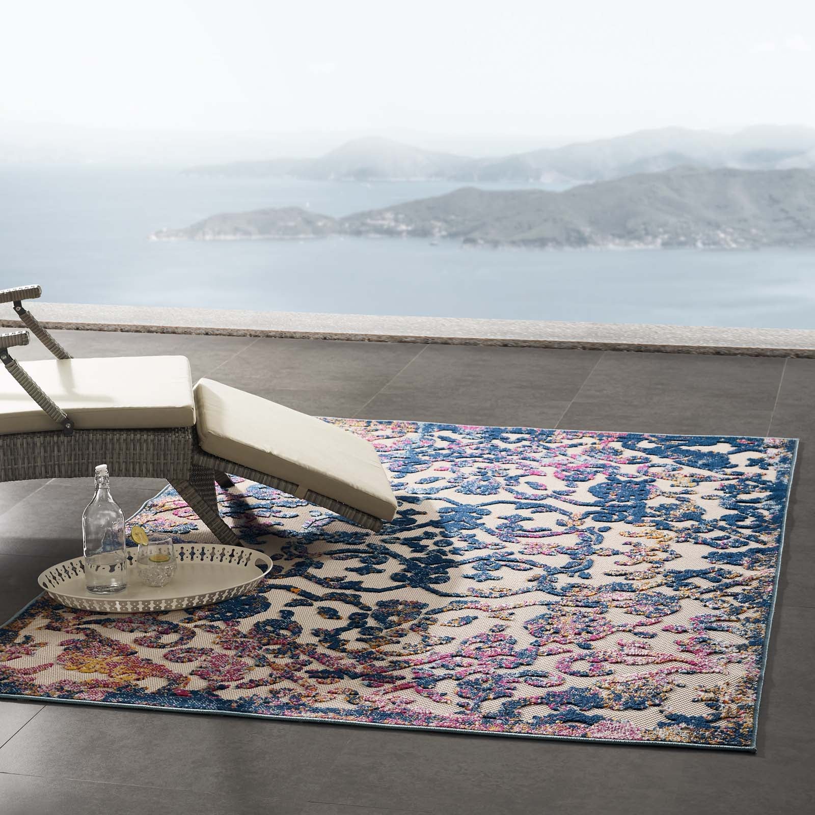 Reflect Primrose Ornate Floral Lattice Indoor/Outdoor Area Rug - East Shore Modern Home Furnishings