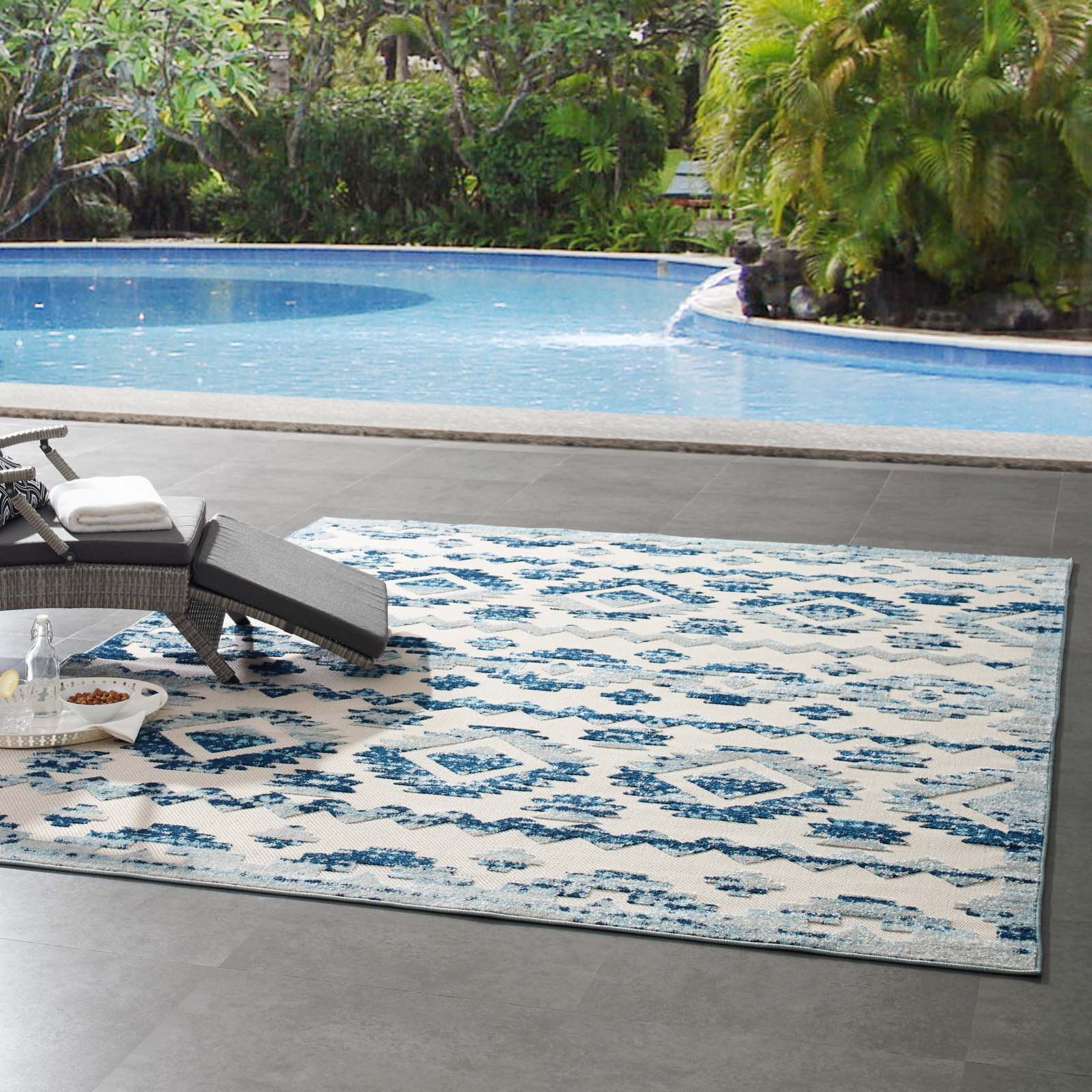 Reflect Takara Abstract Diamond Moroccan Trellis 8x10 Indoor and Outdoor Area Rug - East Shore Modern Home Furnishings