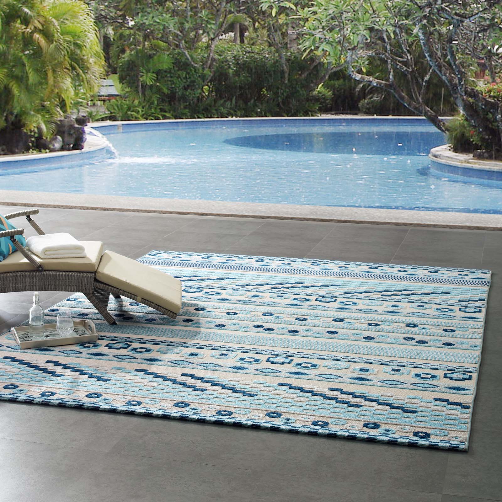 Reflect Cadhla Vintage Abstract Geometric Lattice 8x10 Indoor and Outdoor Area Rug - East Shore Modern Home Furnishings